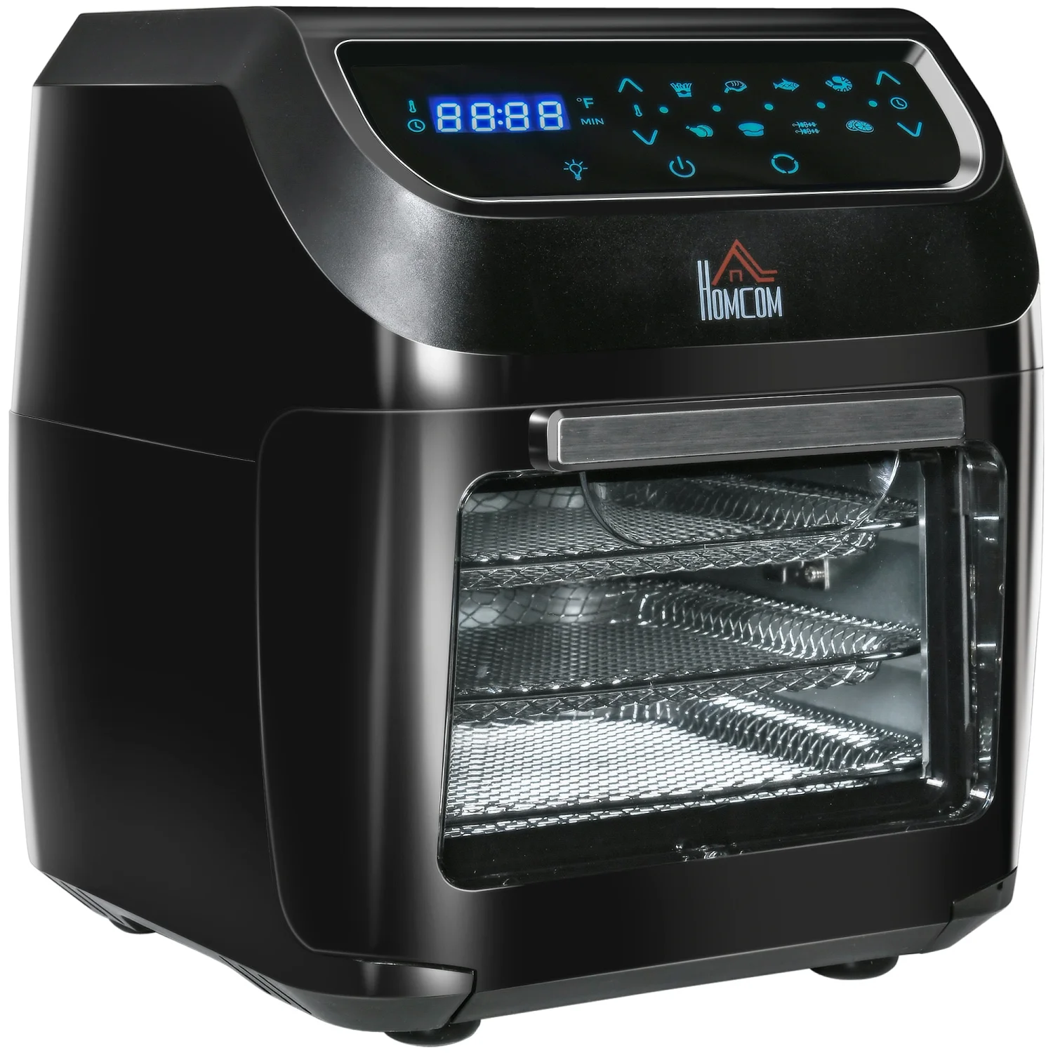 GVJMTKP 12 QT Air Fry Oven 8 In 1 Countertop Oven Combo with Air Fry Roast Broil Bake and Dehydrate 1700W with Accessories and LED Display Black