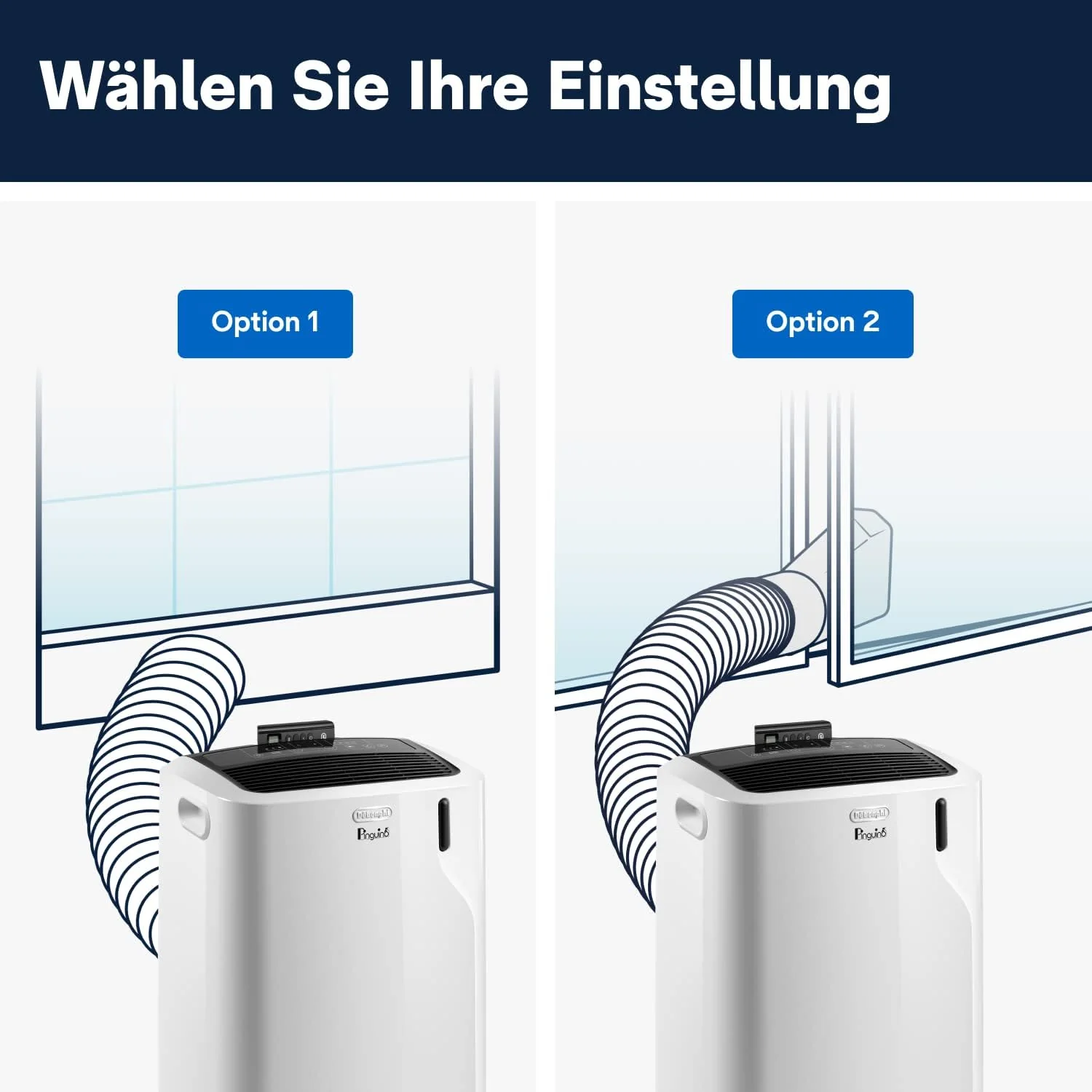 De'Longhi Pinguino PAC EM93 Silent, climatizzatore portatile per ambienti fino a 90 m³, 10.500 BTU/h, 2,6 kW, 63 dB, funzione deumidificatore, classe energetica A, timer 24 ore, bianco