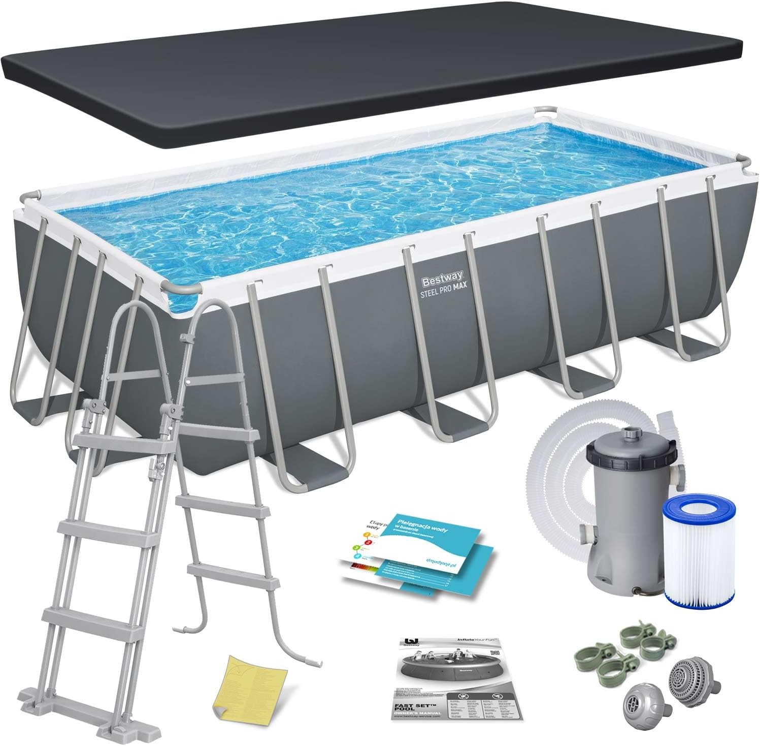 Bestway 56670-7 Set piscina fuori terra Steel Pro Max da 488x244x122 cm