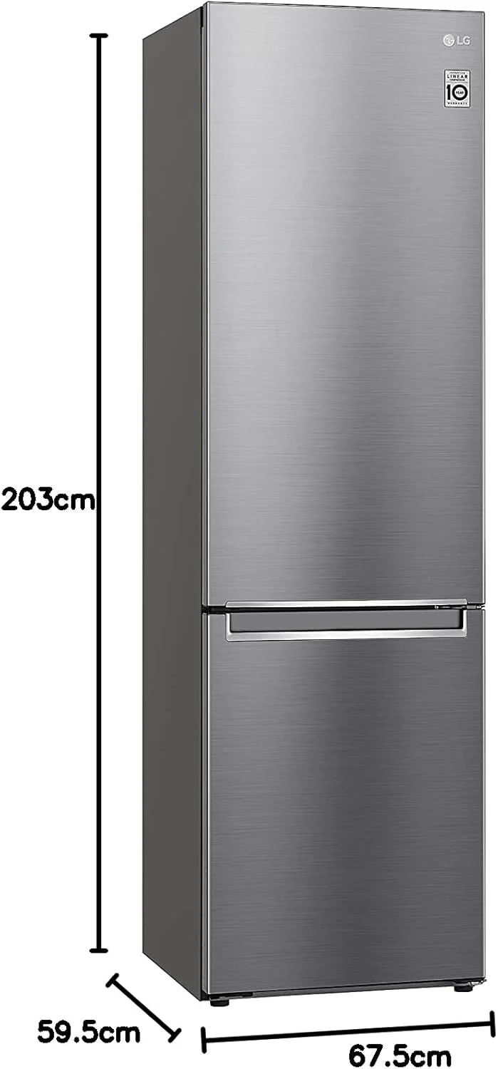 LG GBV22NCCEP Kühl-/Gefrierkombination – Smart Inverter Compressor, Total No Frost, Modern Flat Door Design, Matt Schwarz Metallic, Energieeffizienz A