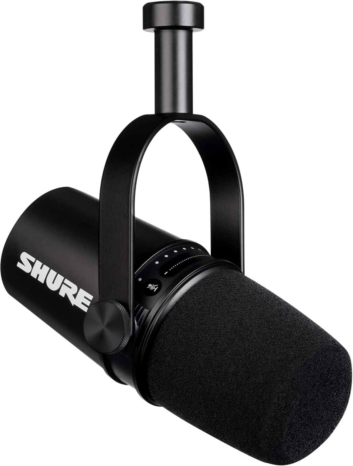 Shure MV7+ Dynamic Podcast Microphone, OBS Certified, Enhanced Audio, LED Panel, USB-C and XLR Outputs, Digital Anti-Pop Filter, Reverb Effects, Black