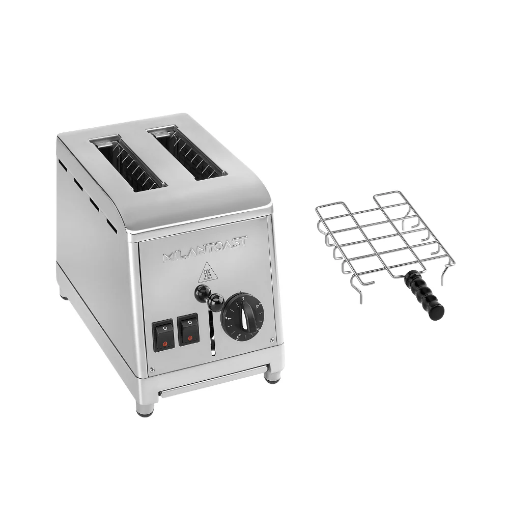 Milantoast Tostapane in Acciaio Inox con Accessorio per Panini