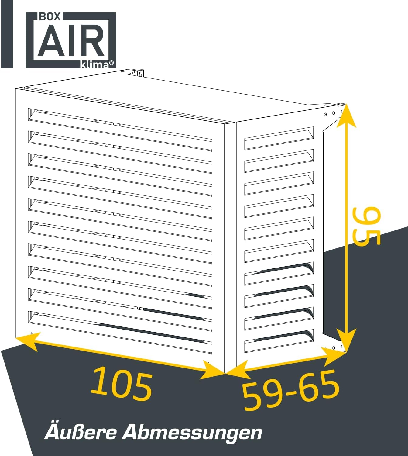 Box Air Klima Abdeckung - Schallschutzhaube Wärmepumpe Schutzgitter - Verkleidung Klimaanlage Außengerät - Für Klimaanlagen und Wärmepumpen - Robuste Schutzabdeckung