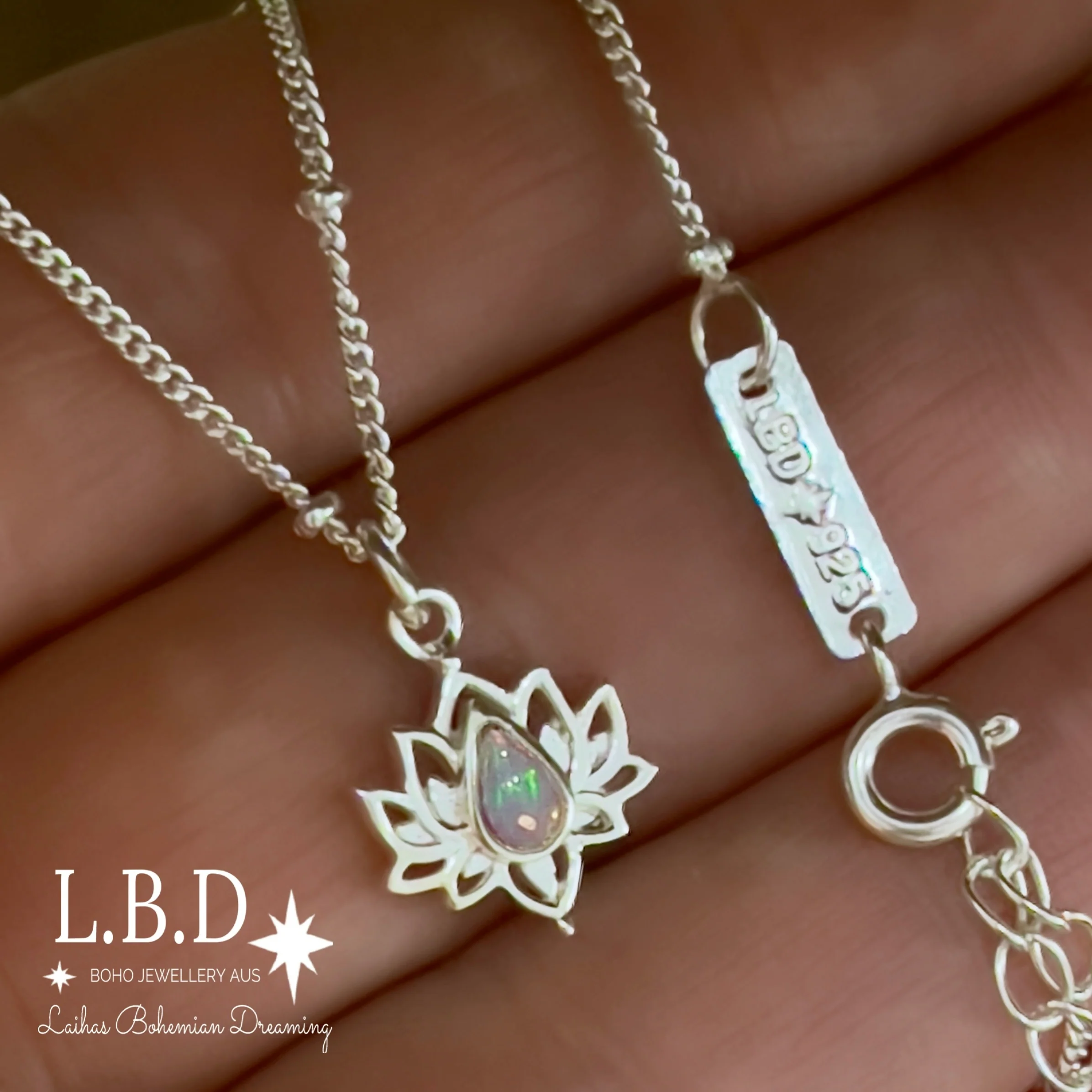 Laihas MINI Opulent Lotus Flower Opal Necklace