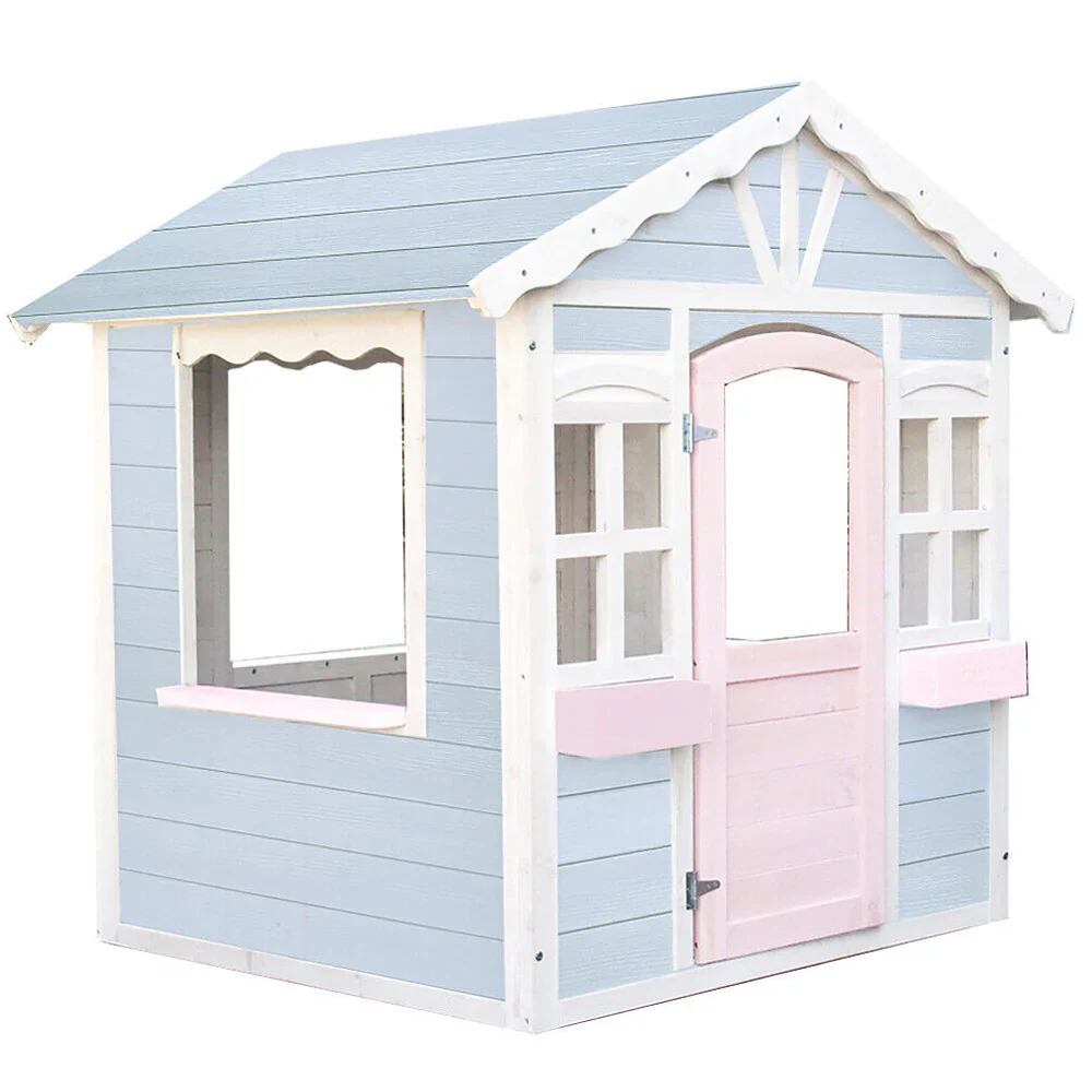 ROVO KIDS Cubby House, kültéri fából készült barkács játszóház, gyerekeknek