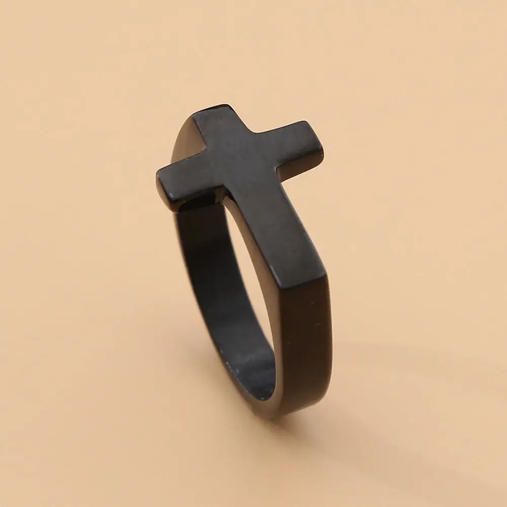 Mens Cross Ring | Hip Pop Jewelry | Ring with Cross | Gift for Him