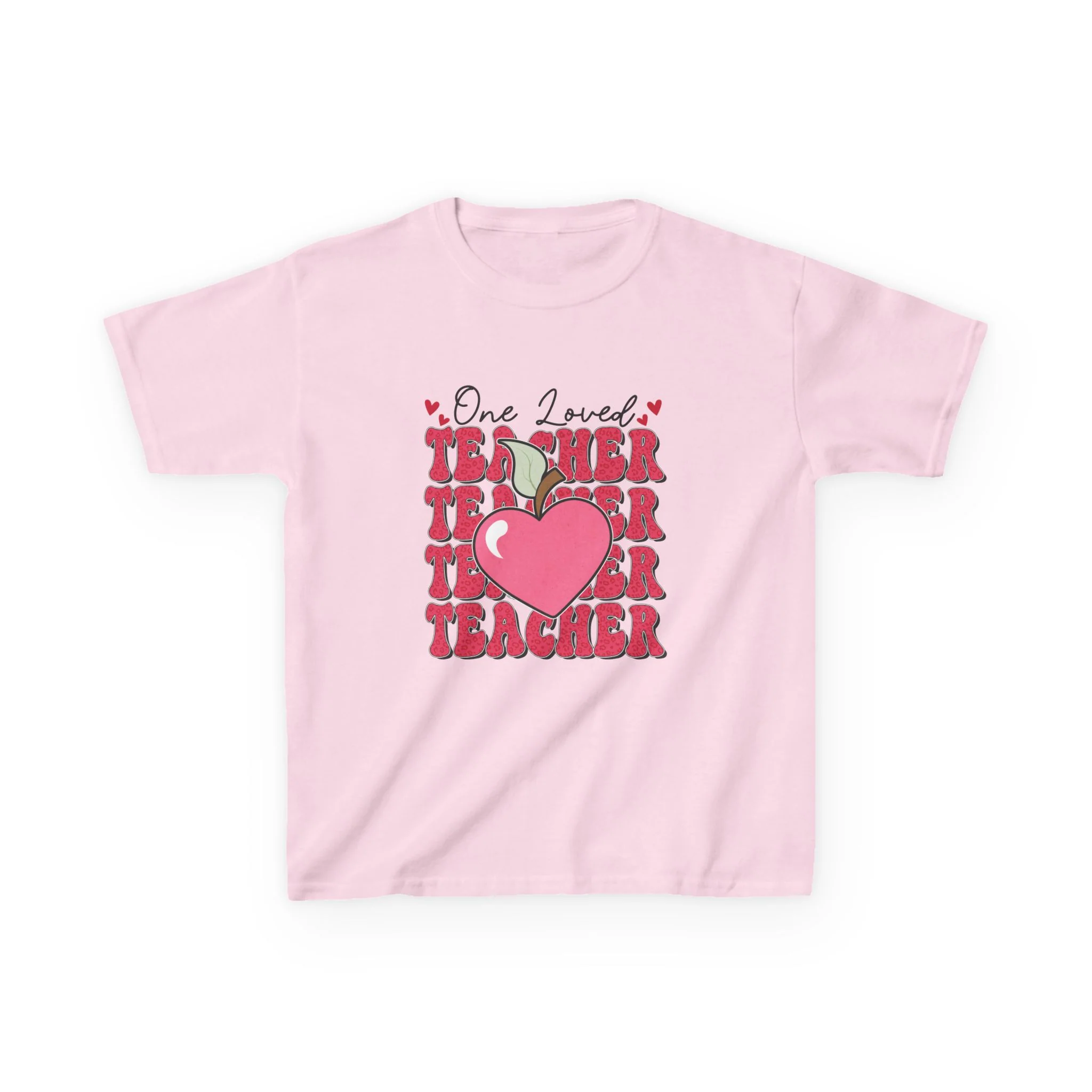 One Loved Teacher Kids Tee | Heart Apple Teacher Design