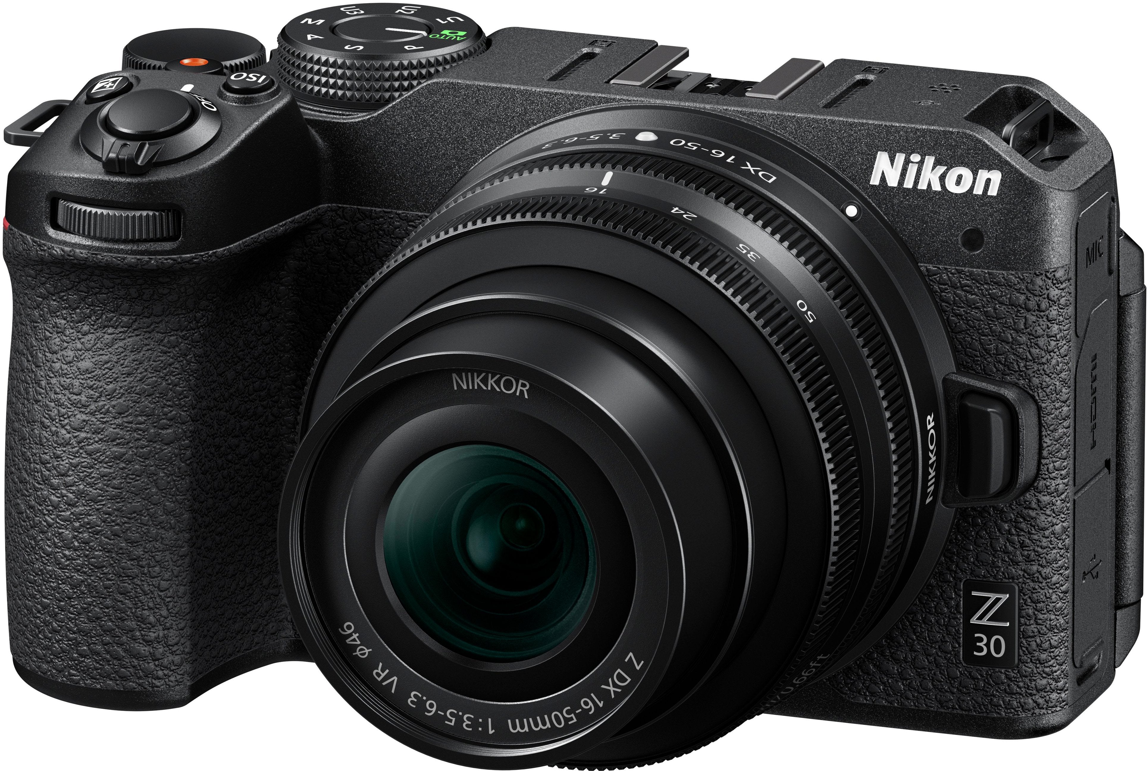 Nikon - Z 30 4K tükör nélküli fényképezőgép NIKKOR Z DX 16-50mm f/3.5-6.3 VR objektívvel - fekete