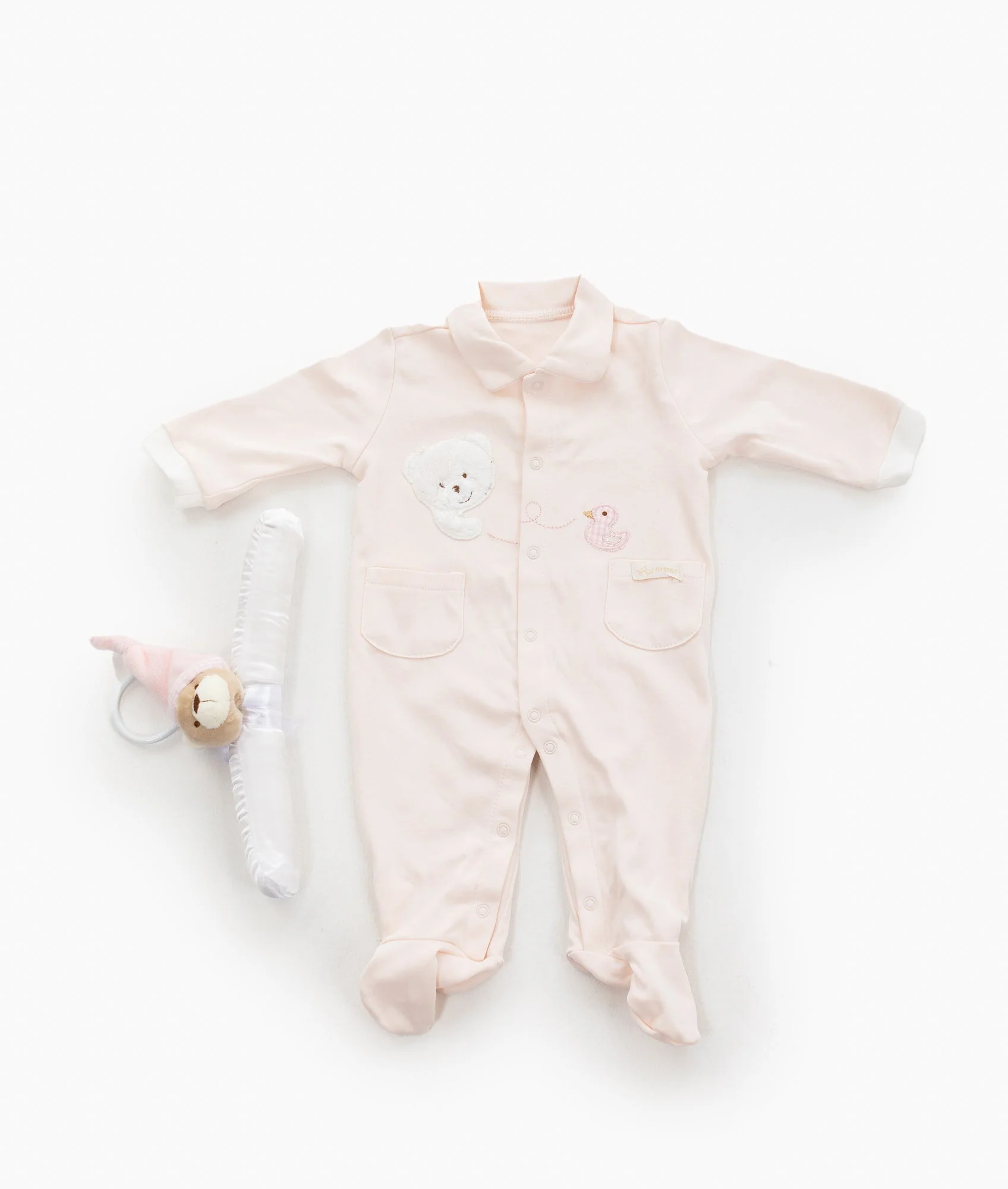 Bear Jumpsuit & Hanger Set | Pink