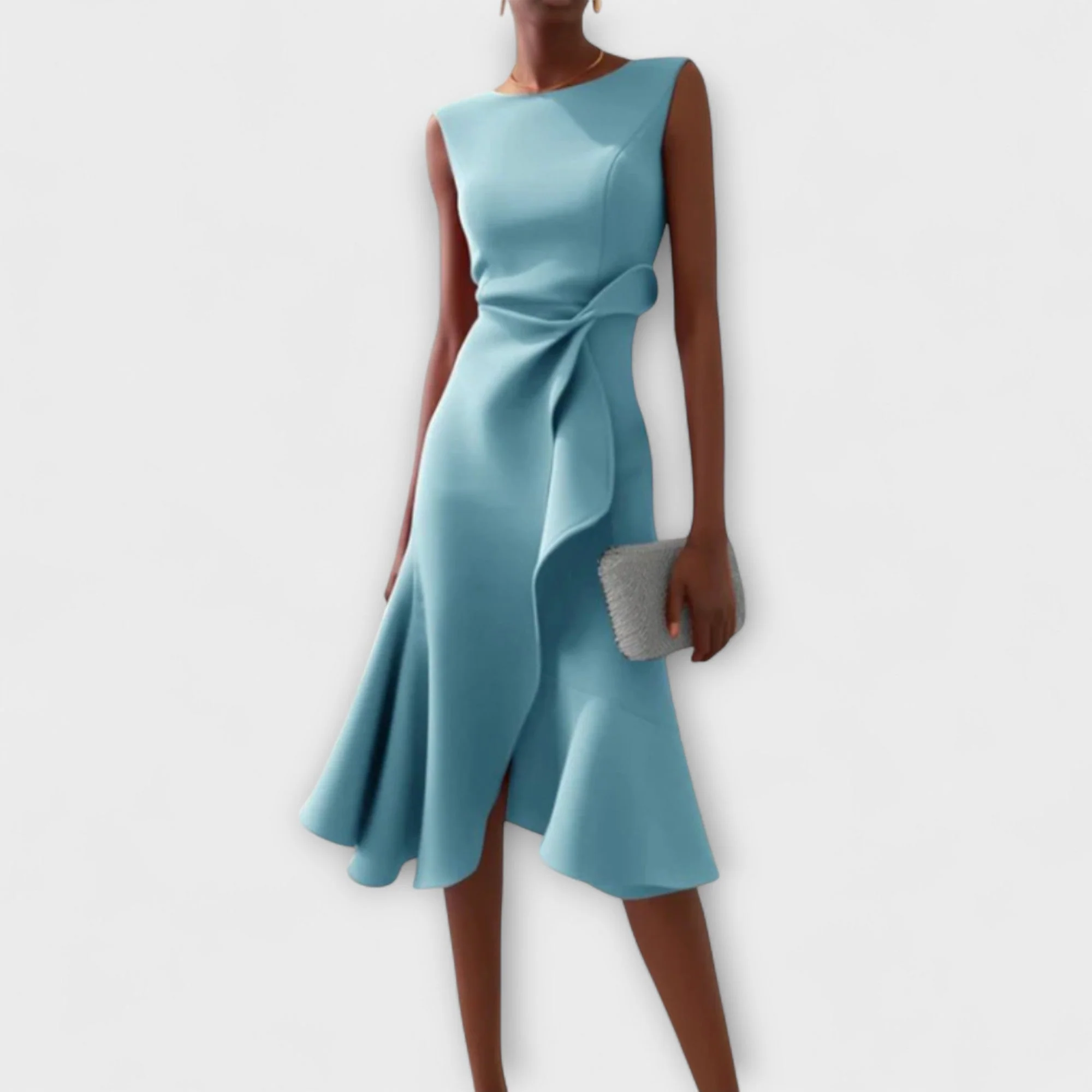 Women��s Asymmetric Midi Dress Elegant Draped Summer Style