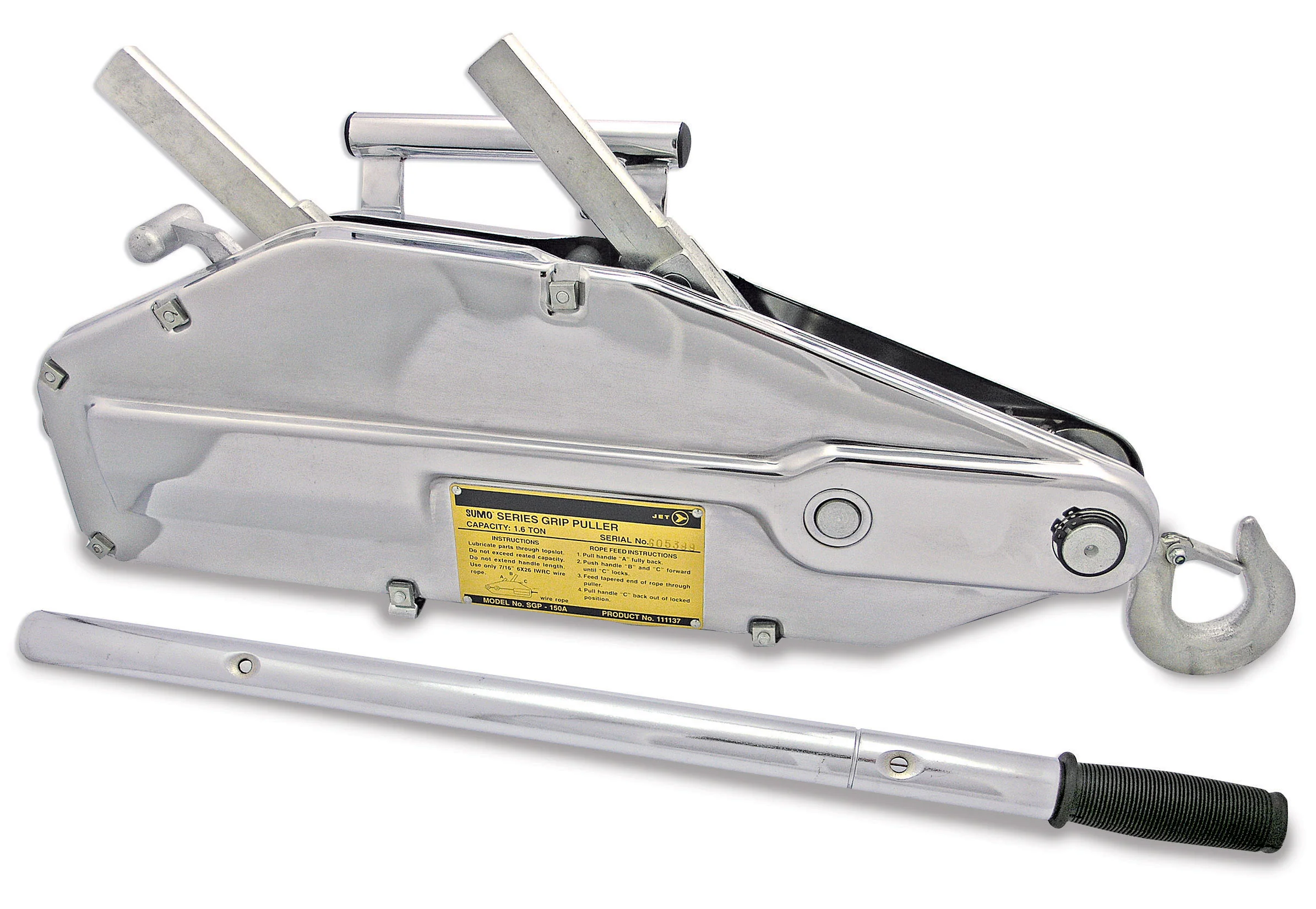 Jet SGP150A  ~  1-1/2 Ton Sumo Series Grip Puller Heavy Duty (Without Cable)