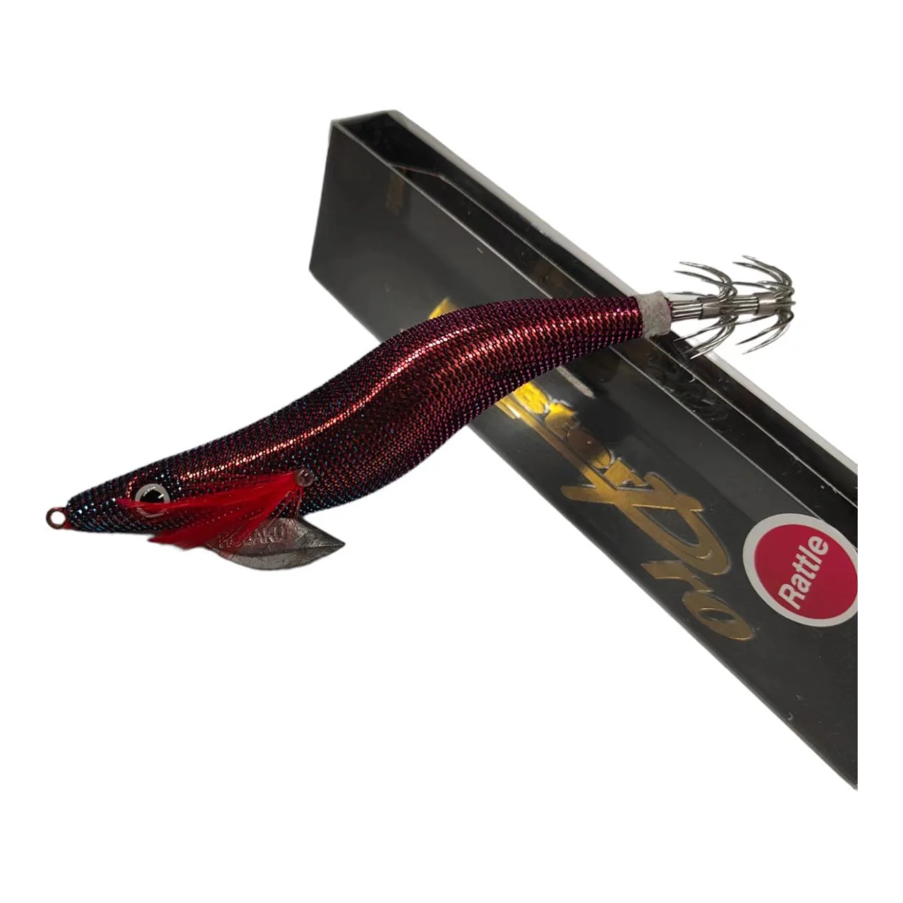 Premium Quality Squid Jigs Red Foil Turning into Blue Egi Fishing Lures with Rattle  Sizes 2.5,3.0,3.5 1#