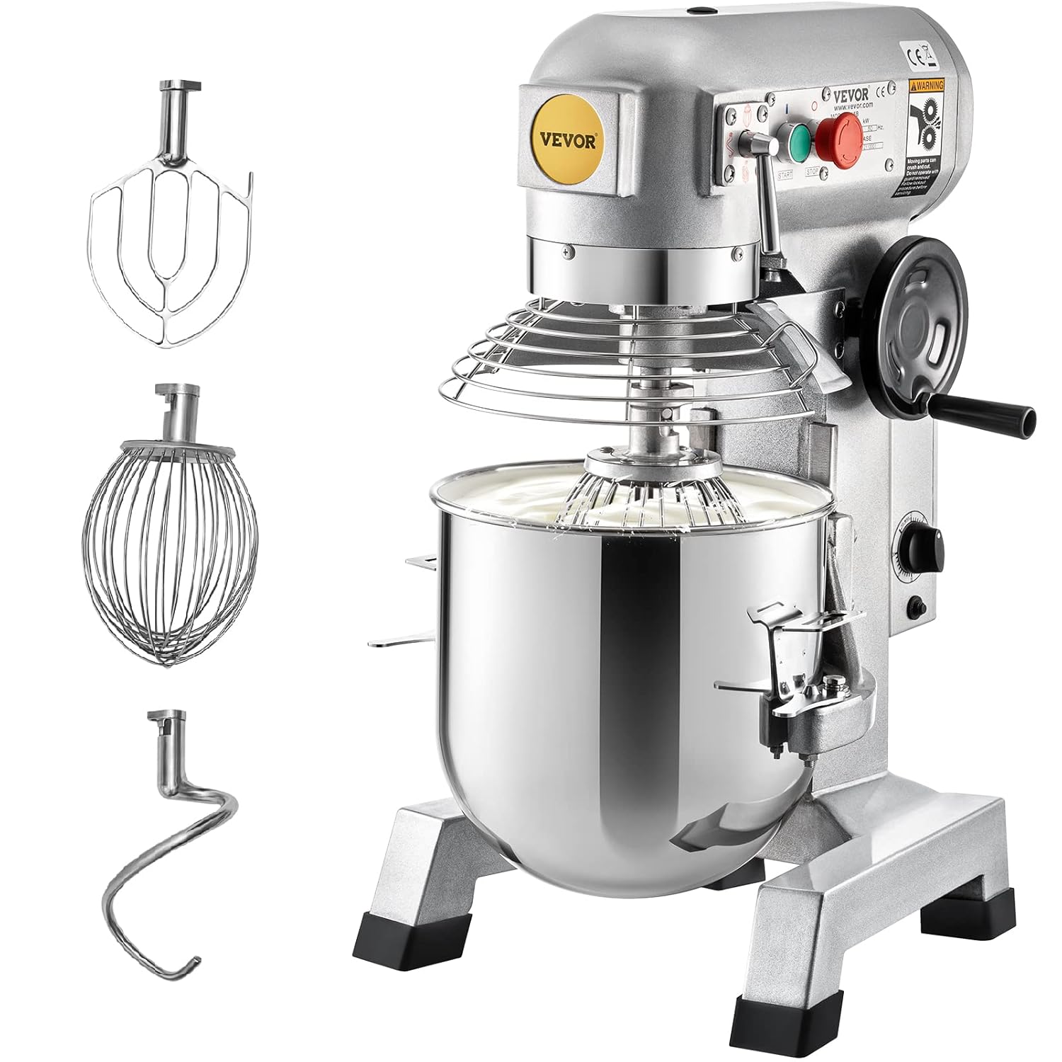 VEVOR Impastatrice Planetaria Velocità Regolabile 850W Ciotola Capienza 14kg, Impastatrice Elettrica da Cucina Commerciale Velocità 3 Modi