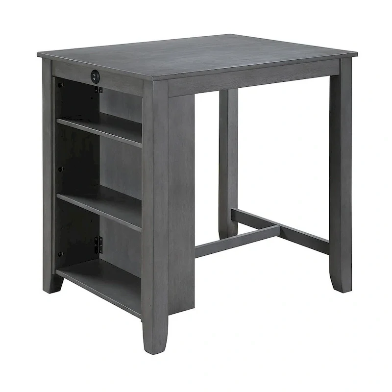 3-Pieces Bar Pub Set with Counter Height Dining Table and 2 Chairs