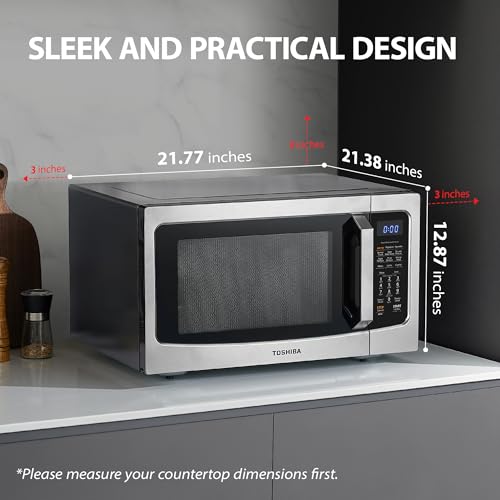 Toshiba Air Fryer Combo 4 in 1 Countertop Microwave Oven, Smart Sensor, Convection, Mute Function, Position Memory 13.6