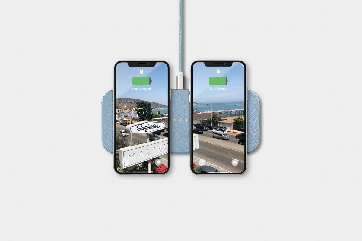 Dual Device Wireless Charger, Pacific Blue
