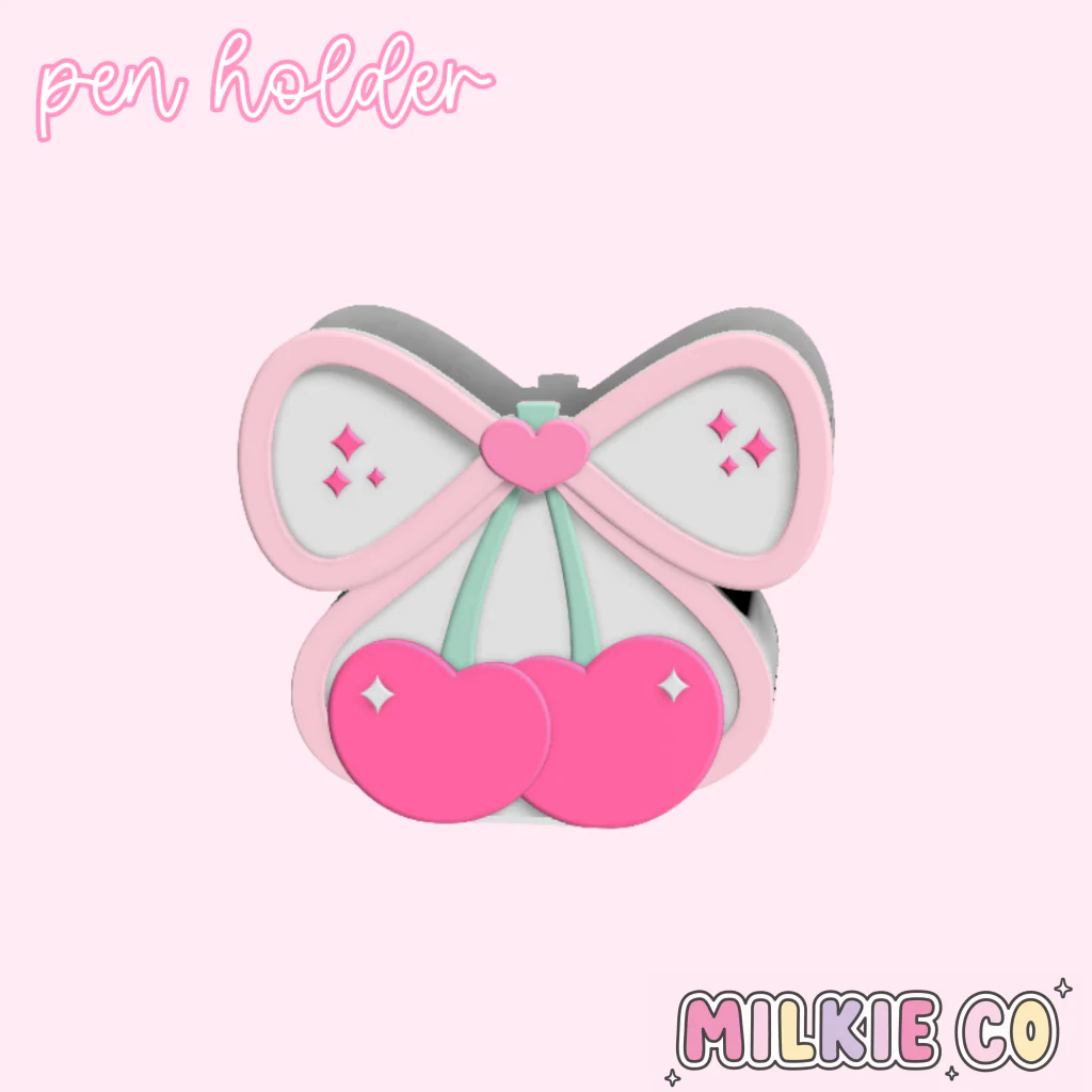 Cherry Bow Pen Holder