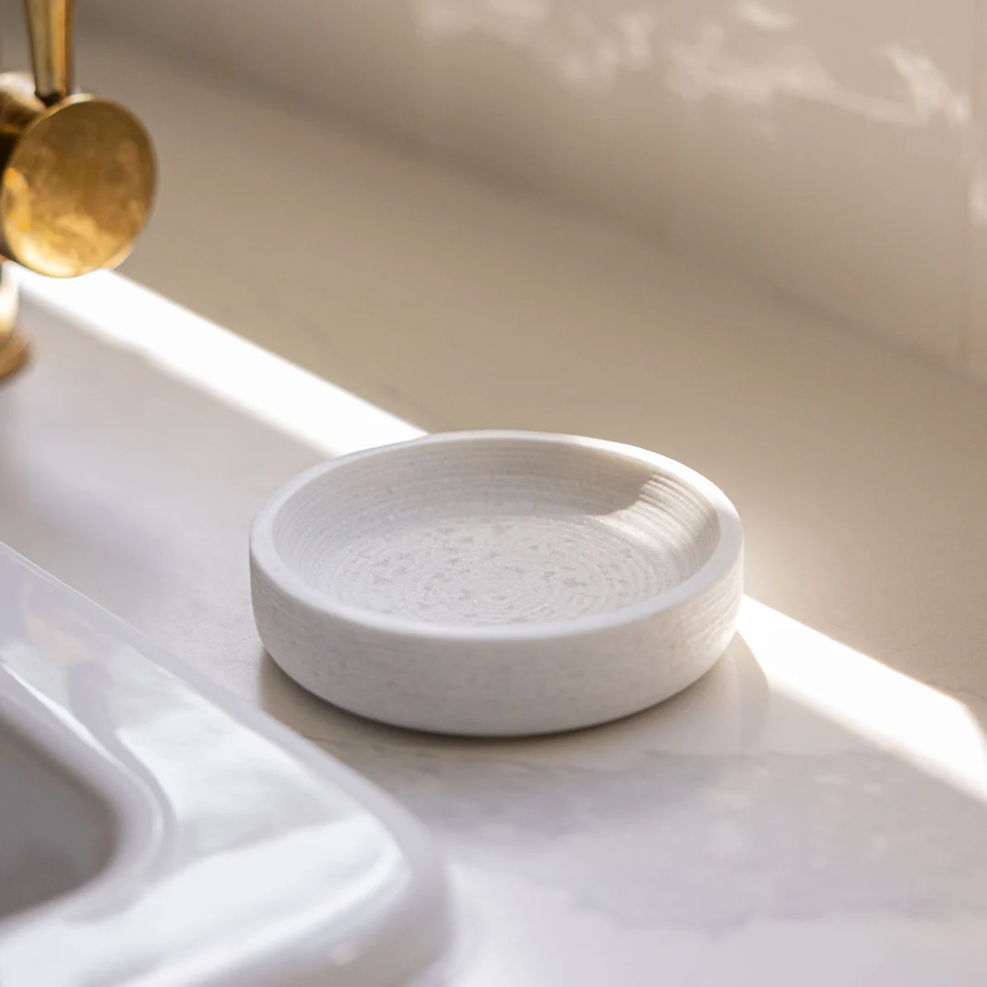 Marble Soap & Brush Holder