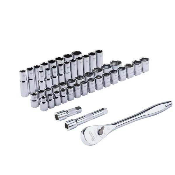 1/2 in. Drive SAE/Metric Mechanics Tool Set (47-Piece) with 2-Drawer Tool Box