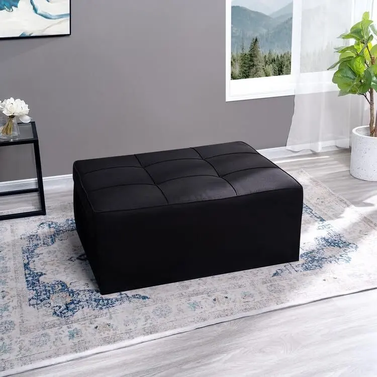 Sleeper Chair Bed, 4 In 1 Multi-Function Convertible Ottoman Bed, Breathable Linen Bed Chair, Convertible Sofa Bed