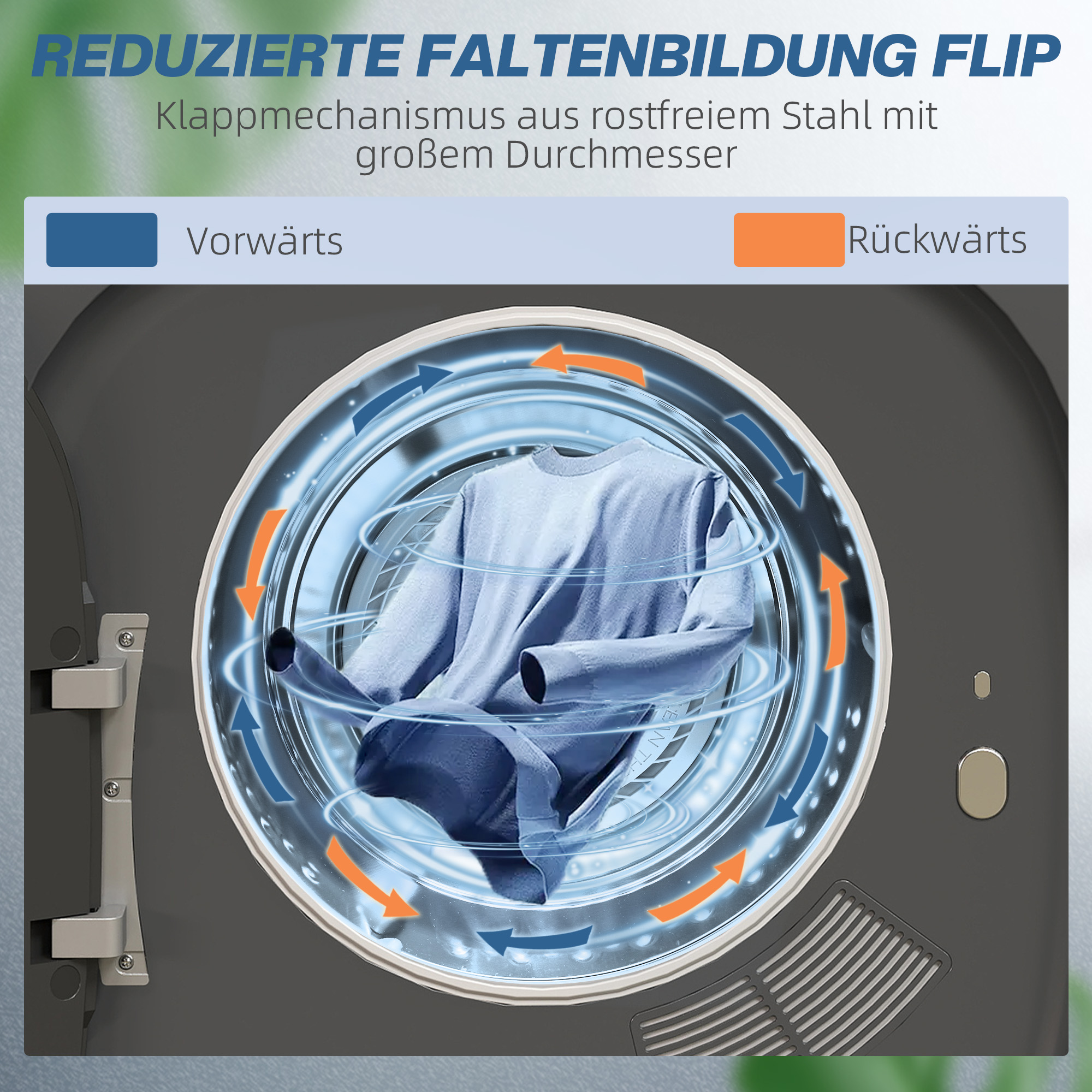 HOMCOM Wasdroger met UV-Desinfectie, Compact Ontwerp, 4 kg Capaciteit, Roestvrij Staal, Grijs