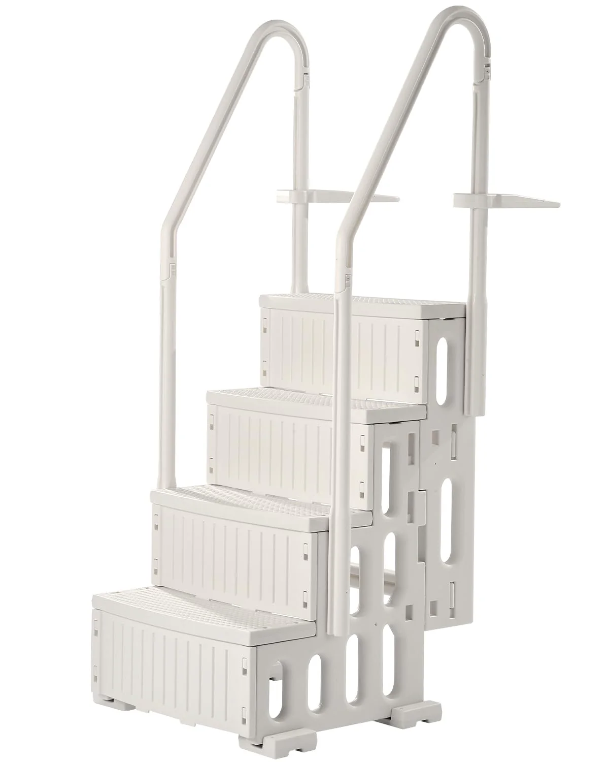 VEVOR Pool Ladder 4 Steps with Double Handrails and Non-Slip Heavy Duty Steps, Load 400 lbs for Inground and Above Ground Pools, Milk White, 874 x 810 x 1985 mm