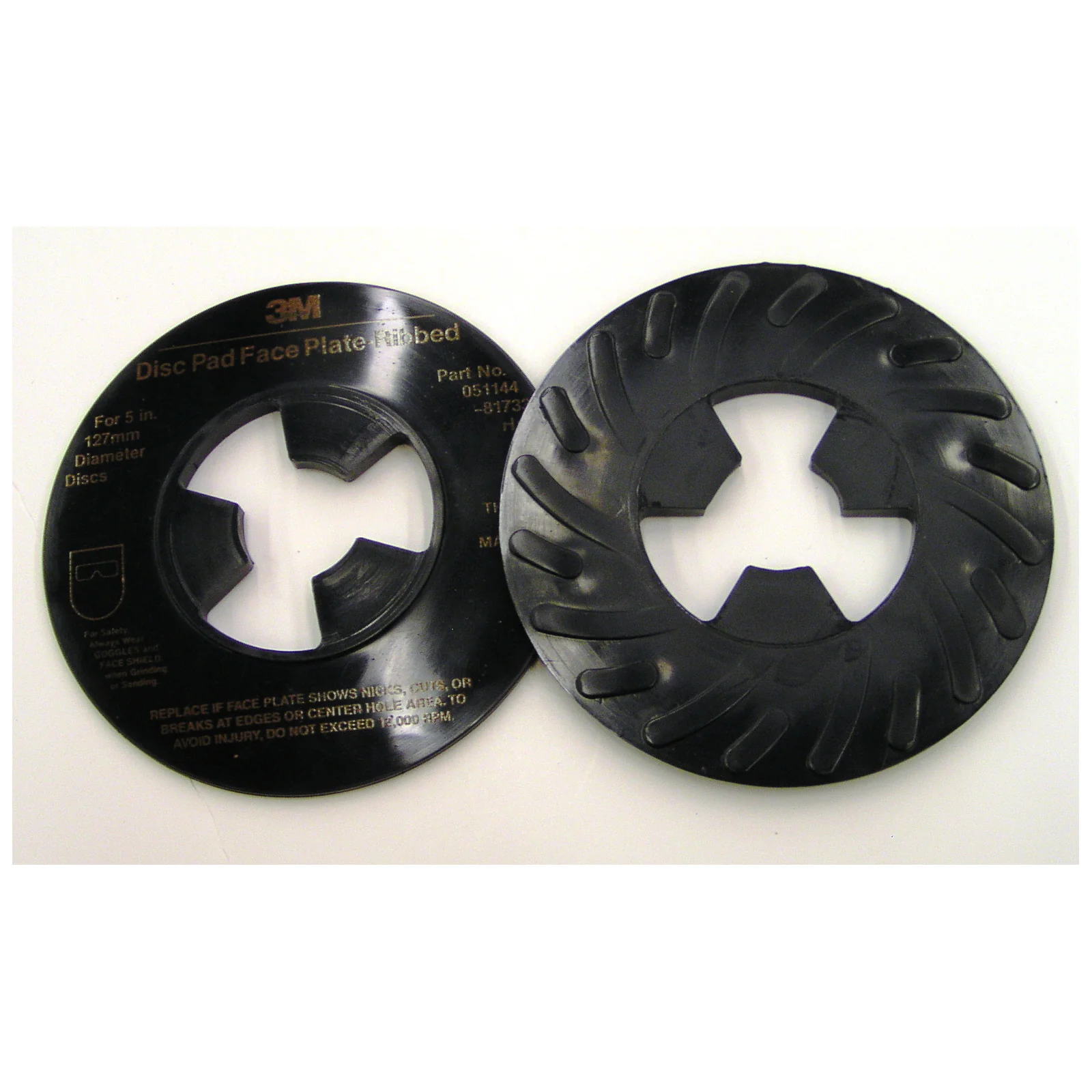 3M AB81733  ~  Disc Pad Face Plate Ribbed 81733 5 in Hard Black