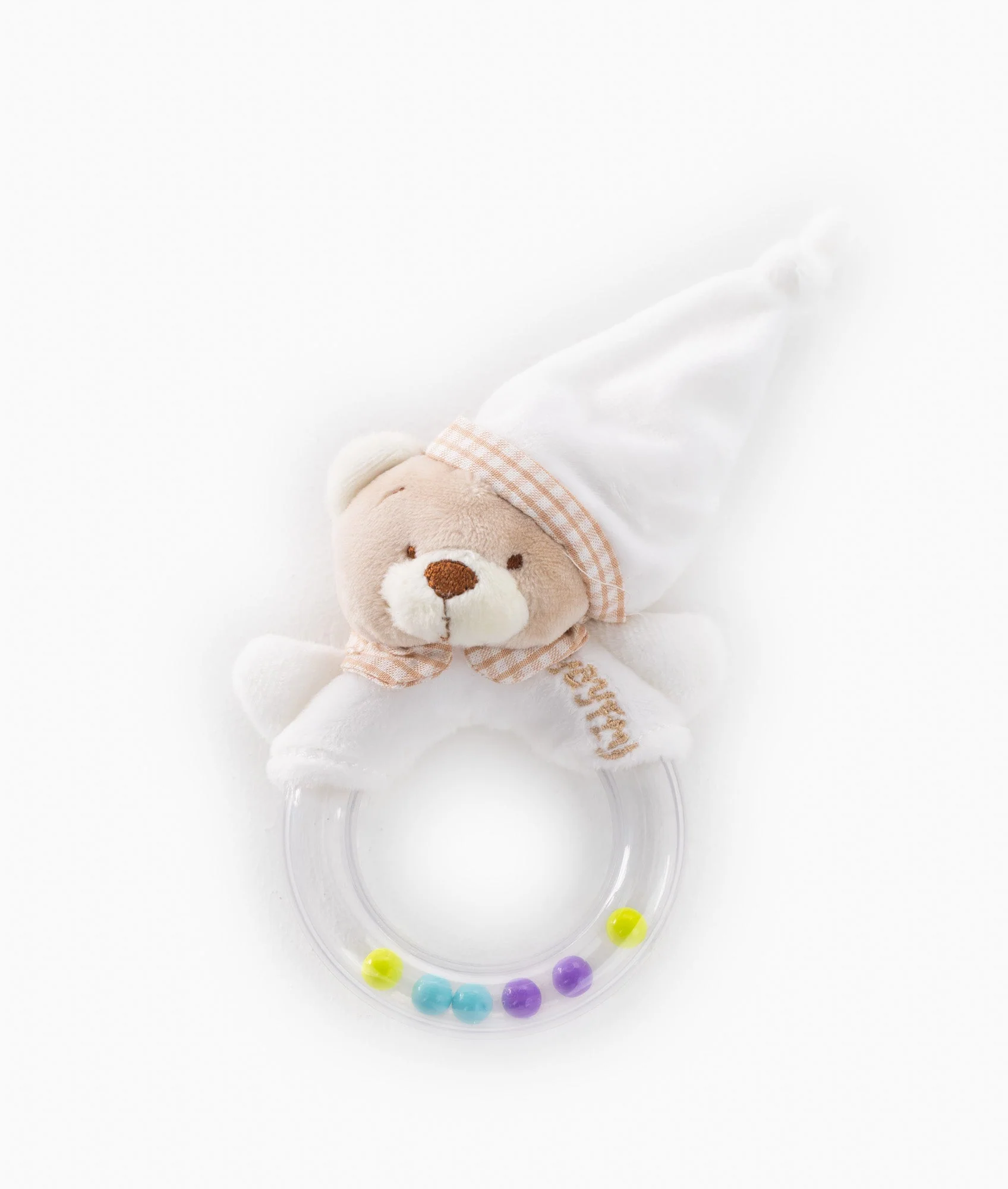 Baby Bear Rattle | White & Beige