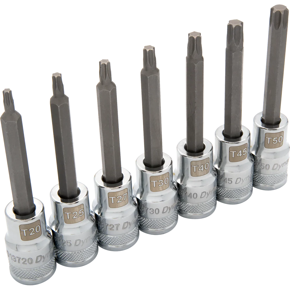 Dynamic D018017  ~  1/2 Inch Drive 7 Pc Long Torx Socket Set
