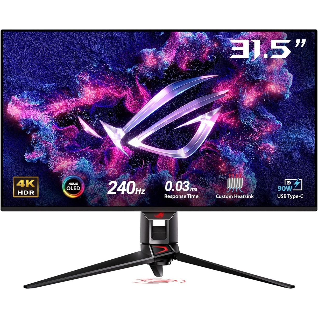 ASUS Moniteur Gaming ROG Swift OLED PG32UCDM ― 32 Pouces, Dalle QD-OLED 4K (3840 x 2160), 240 Hz, 0,03 ms (GTG), Compatible G-Sync®, dissipateur Thermique personnalisé, 99% DCI-P3, 90 W Type-C®