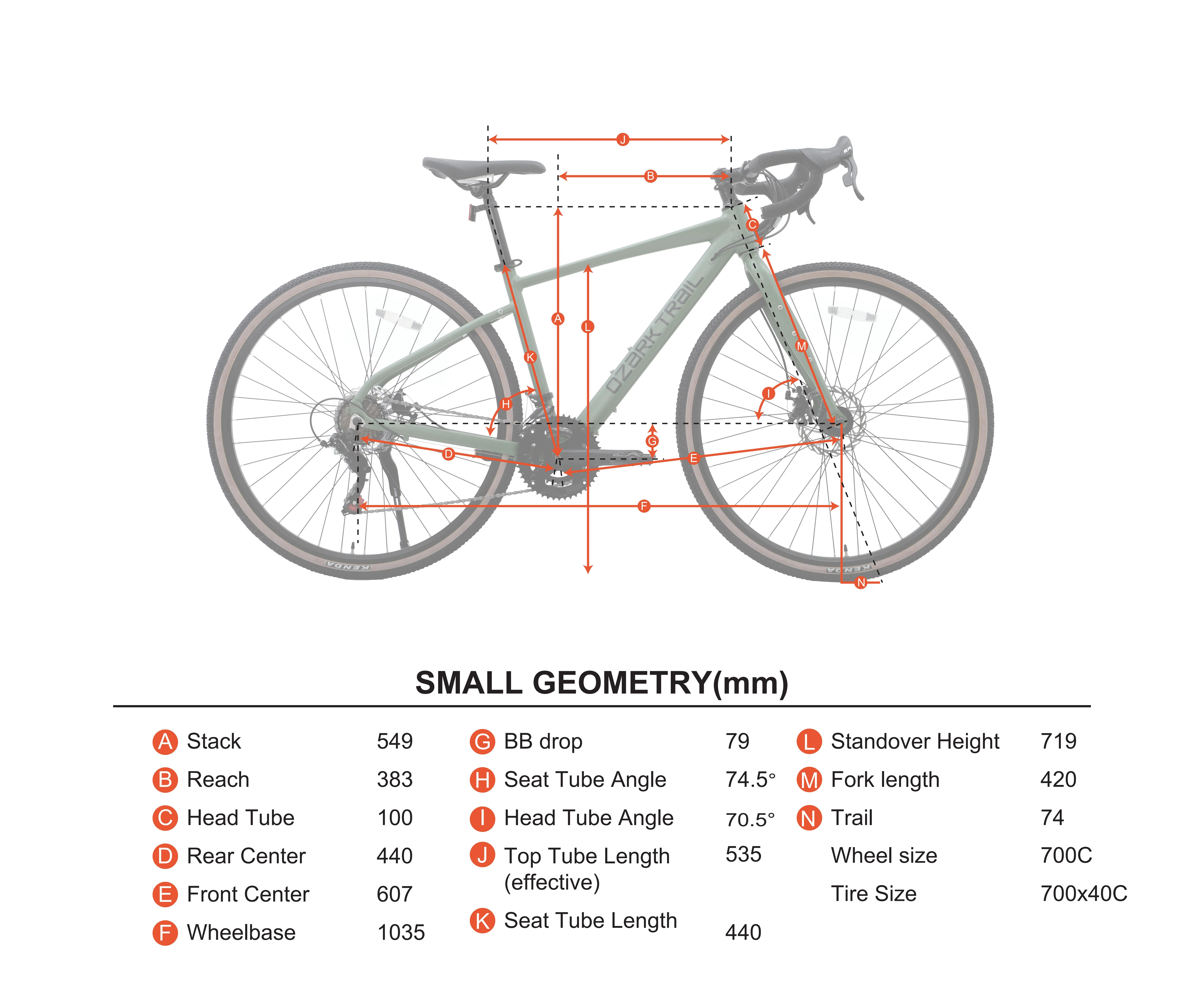 700c Ozark Trail G.1 Explorer Drop Bar Gravel Bike, Medium Frame, Fits Riders 5'5