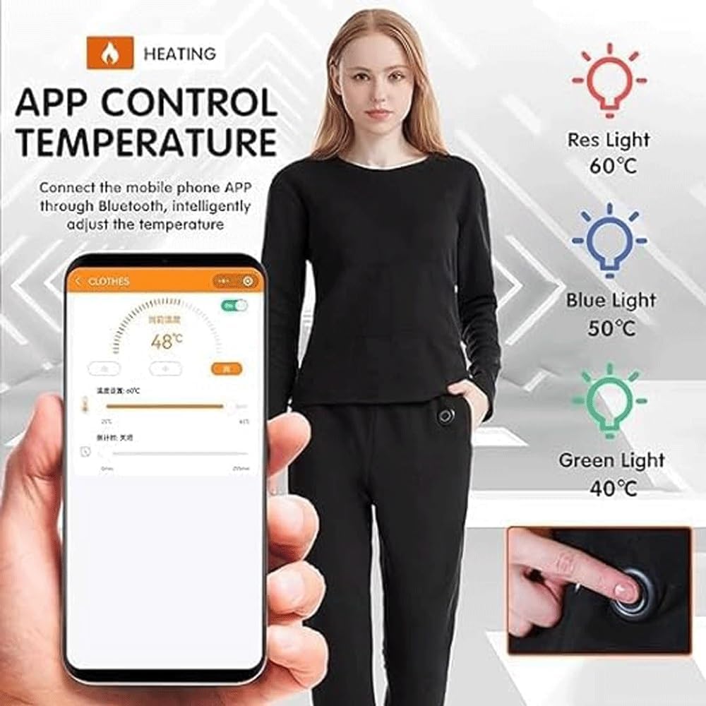 Beheiztes Unterwäsche-Thermoset, USB-isoliertes beheiztes Unterwäsche-Thermoset mit 3 Heizstufen und 22 Heizzonen für den Winter/Skifahren (Farbe: Hose, Größe: XL) (Shirt XL)