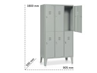 Armadio spogliatoio a 6 vani Tecnotelai 905x500x1800mm con piedini