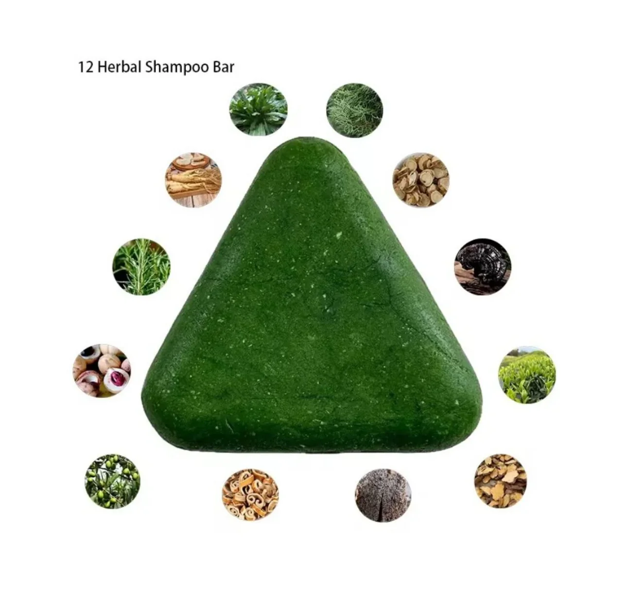 Nature soap - Seven green - Usman Grass - 12 herbal plant shampoo bar - anti hair loss