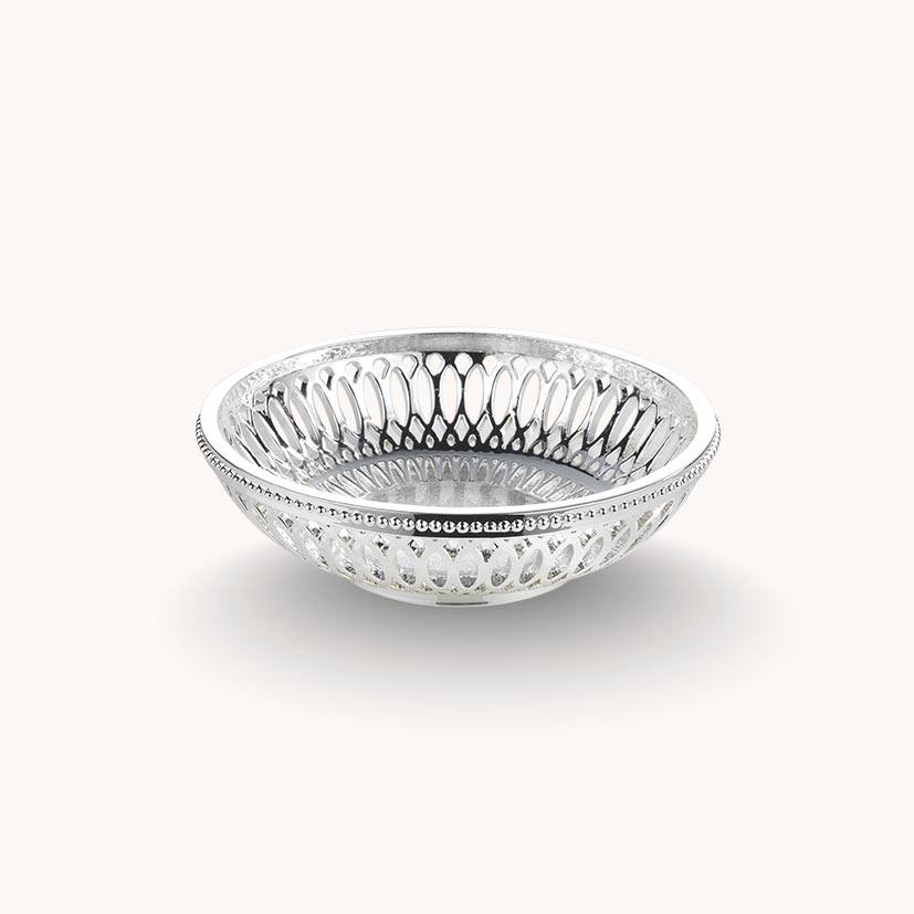 Resin Petit Glass Bowl, Silver-White