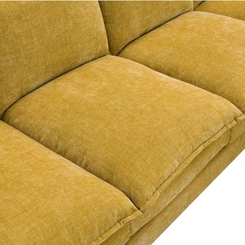 Modern 5-Seat L-Shaped Cloud Sleeper Sofa Couch with Chaise Lounge with Double Seat Cushions