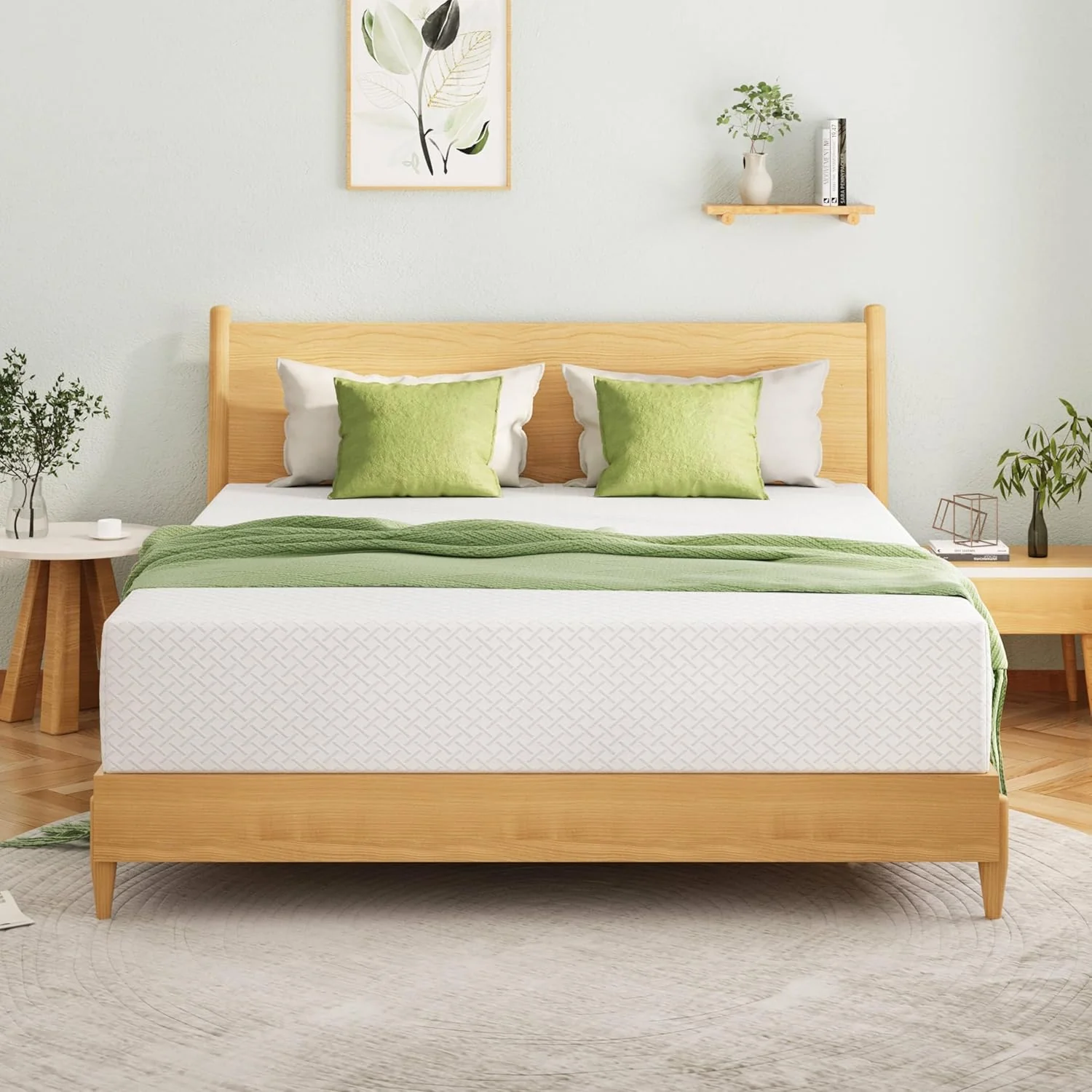 EGOHOME 8 Inch Twin Mattress, Memory Foam Mattress with Cooling Green Tea Gel, Relieve Pressure with Medium Firm Support, CertiPUR-US Certified, 75