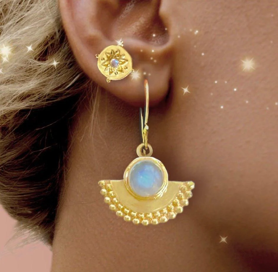 Laihas Dare To Dream Gold Moonstone Earrings