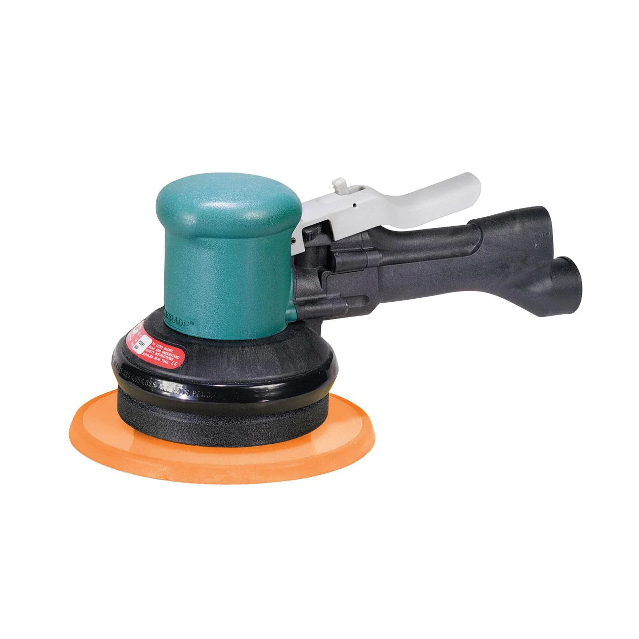 Dynabrade 58442  ~  6 Inch Diameter Two-Hand Gear-Driven Sander Non-Vacuum .4 Hp 900 Rpm Rear Exhaust Vinyl-Face Pad