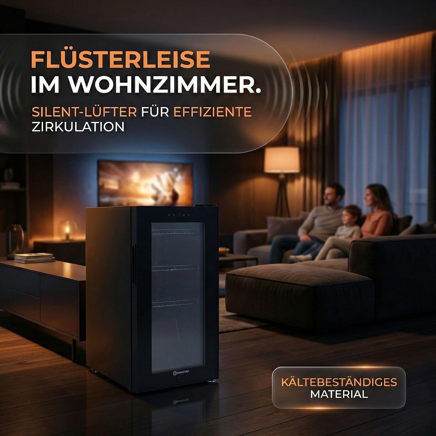 Sommertal Getränkekühlschrank 50L – Mini Kühlschrank schwarz mit Glastür, Touchscreen & LED | Kleiner Flaschenkühlschrank abschließbar & leise für Büro, Zuhause, Bar, Kellerbar & Minibar