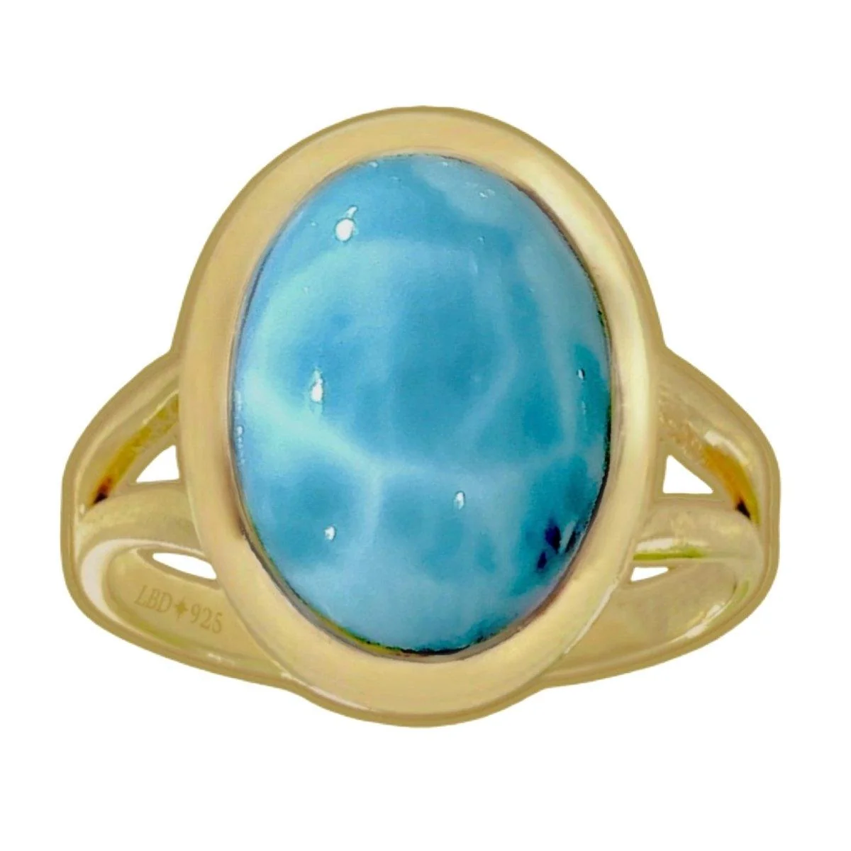 Laihas Classic Chic Oval Gold Larimar Ring