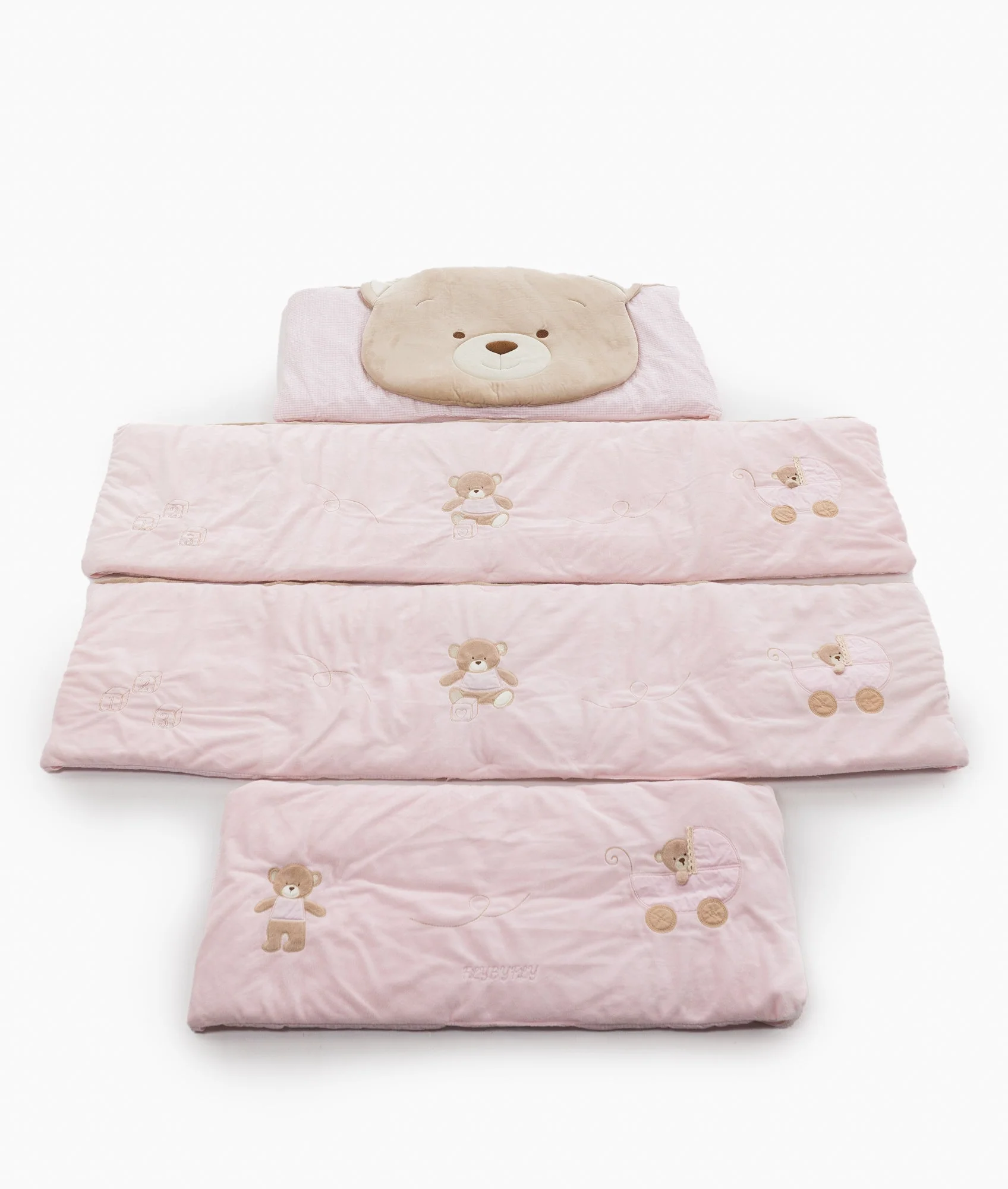 4pc Cot Bumper Set | Pink