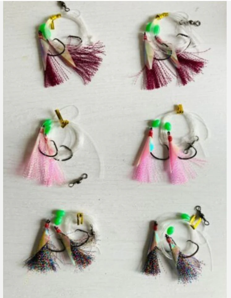 6 x 5/0 Custom Designed Snapper Fishing Rigs In 3 Colours Tackle