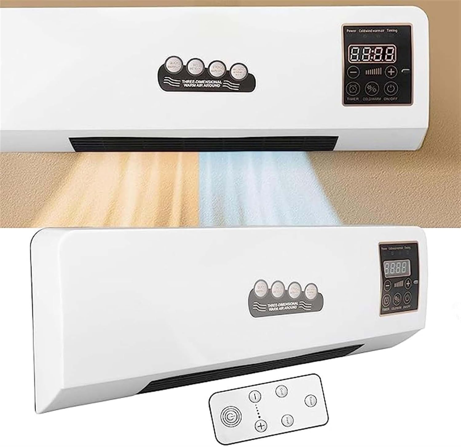 Mini Klimaanlage, Dual Use Hocheffizienter Mobiler Kühl- und Heizventilator mit Fernbedienung für Schlafzimmer und Wohnzimmer