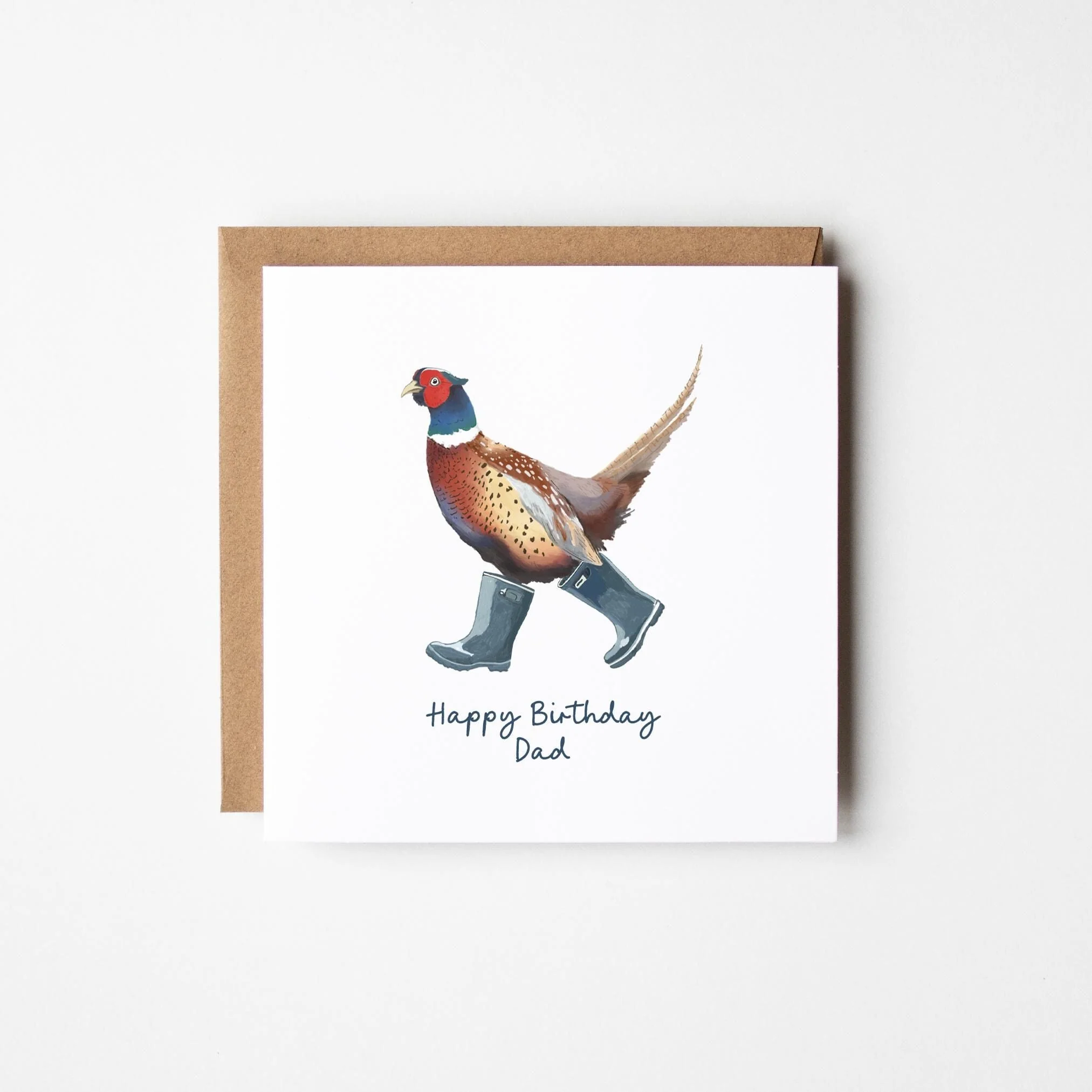 Pheasant in Wellies Birthday Card a?�� Gamekeepers Card a?�� Personalised Birthday Card for Dad a?�� Birthday Card For Him a?�� Granddad Grandfather