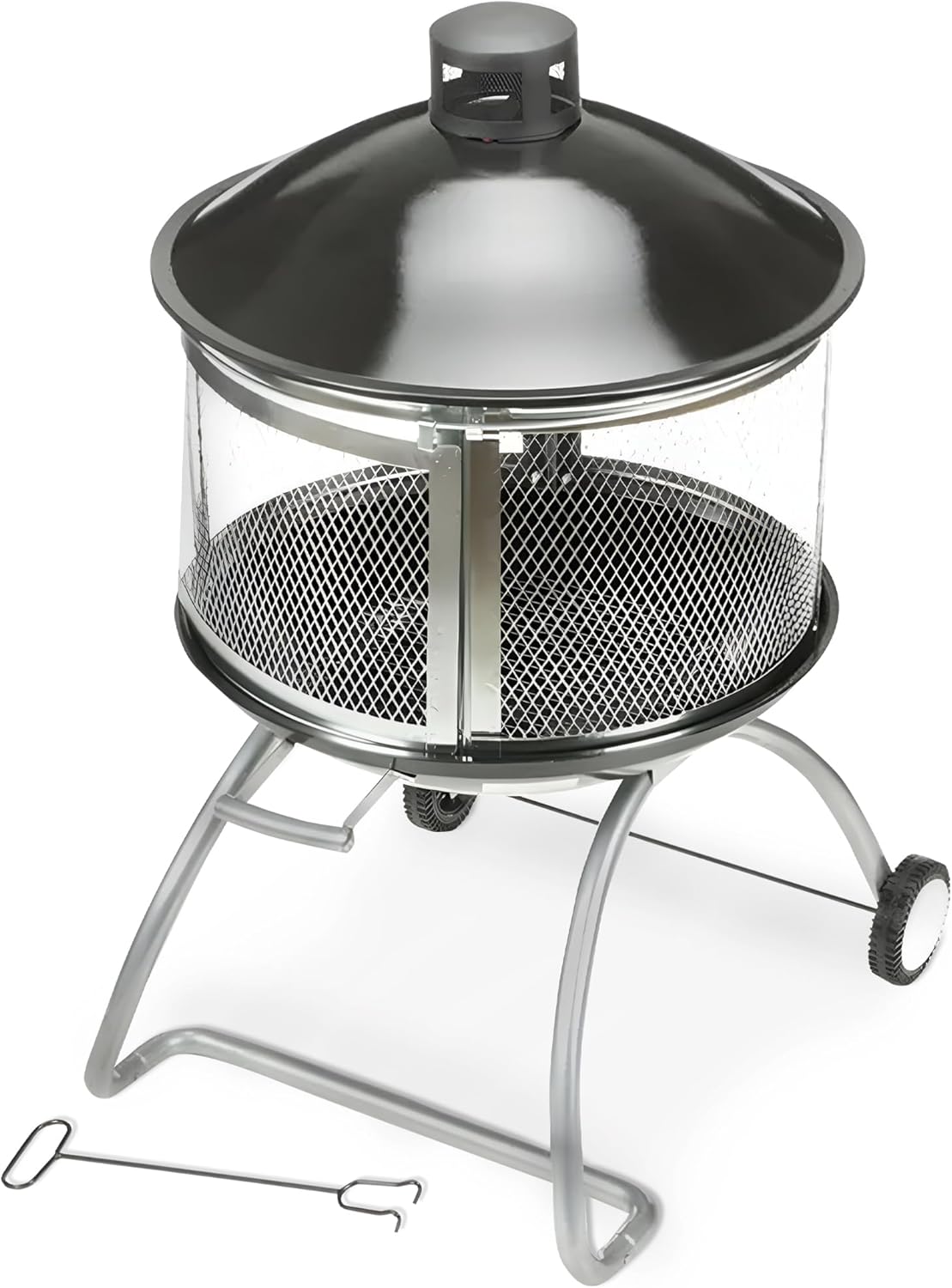 Four Seasons Courtyard Outdoor Fire Pit with Sliding Door, and Top Lid, 28
