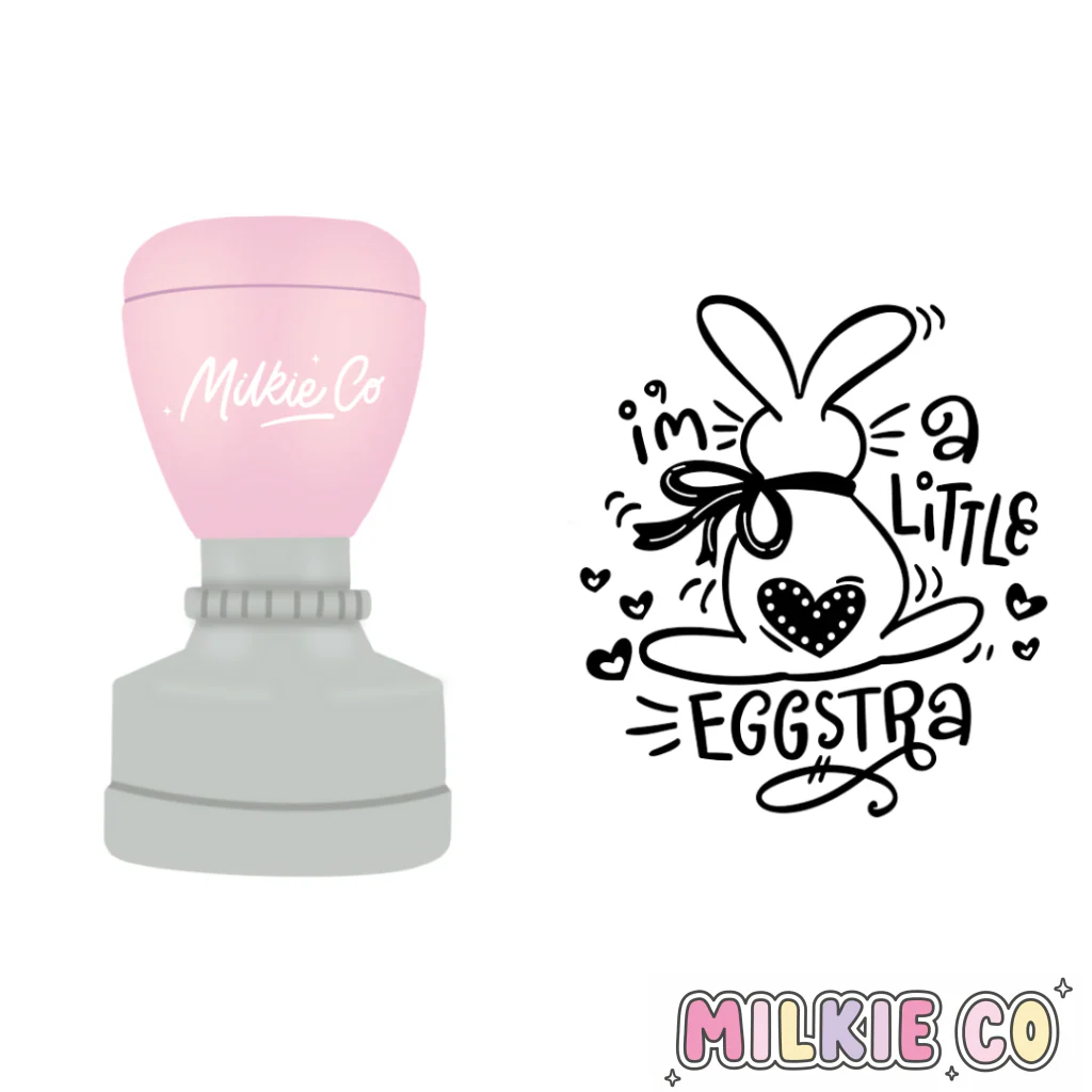 'I'm a little eggstra' Stamp