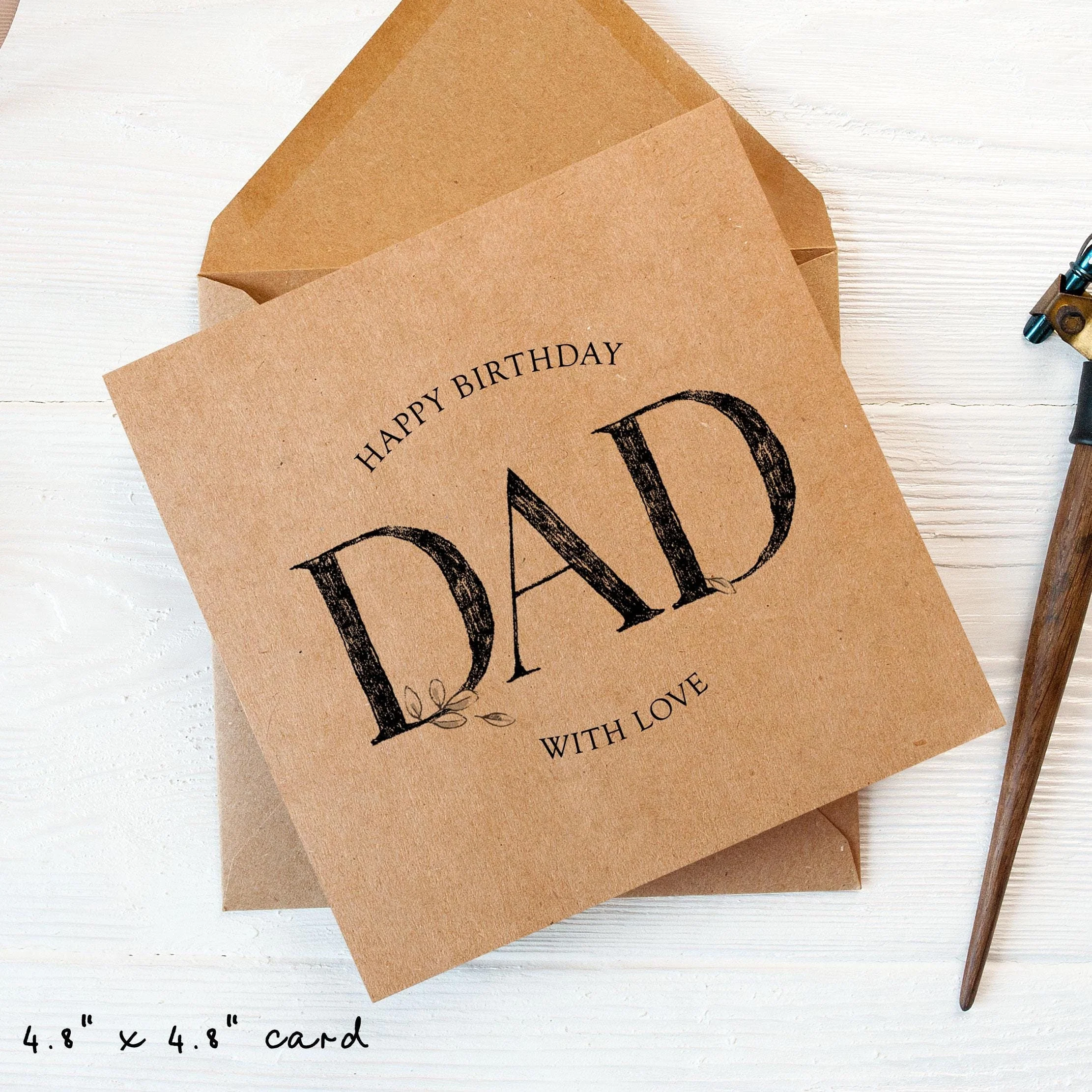 Dad Birthday Card a?�� With Love Kraft Happy Birthday Card For Dad a?�� Card For Dad a?��
