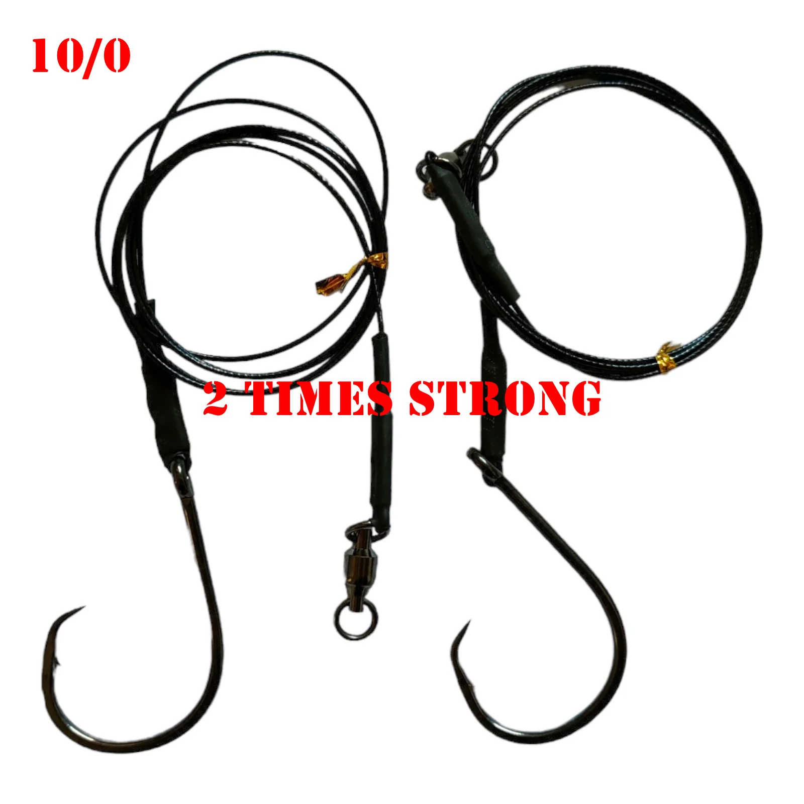 2pcs Double Strong Inline Octopus Circle 10/0  Shark Rig