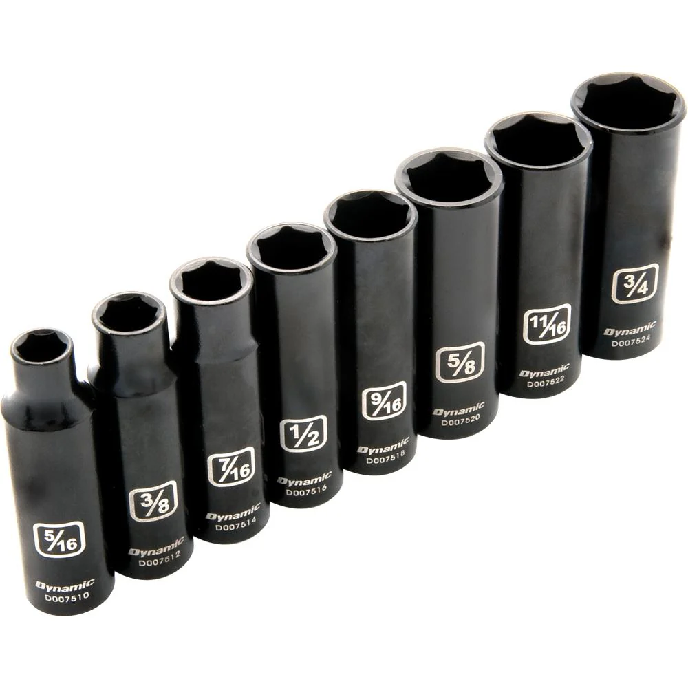 Dynamic D010021  ~  3/8 Inch Drive 8 Pc 6 Point Sae Deep Imperial